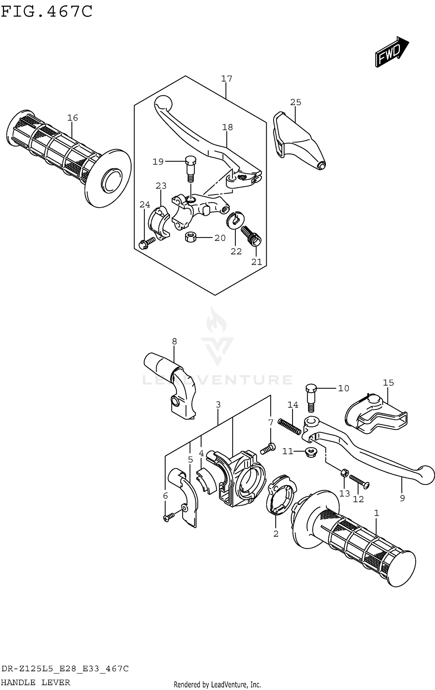 HANDLE LEVER (DR-Z125LL5 E28)
