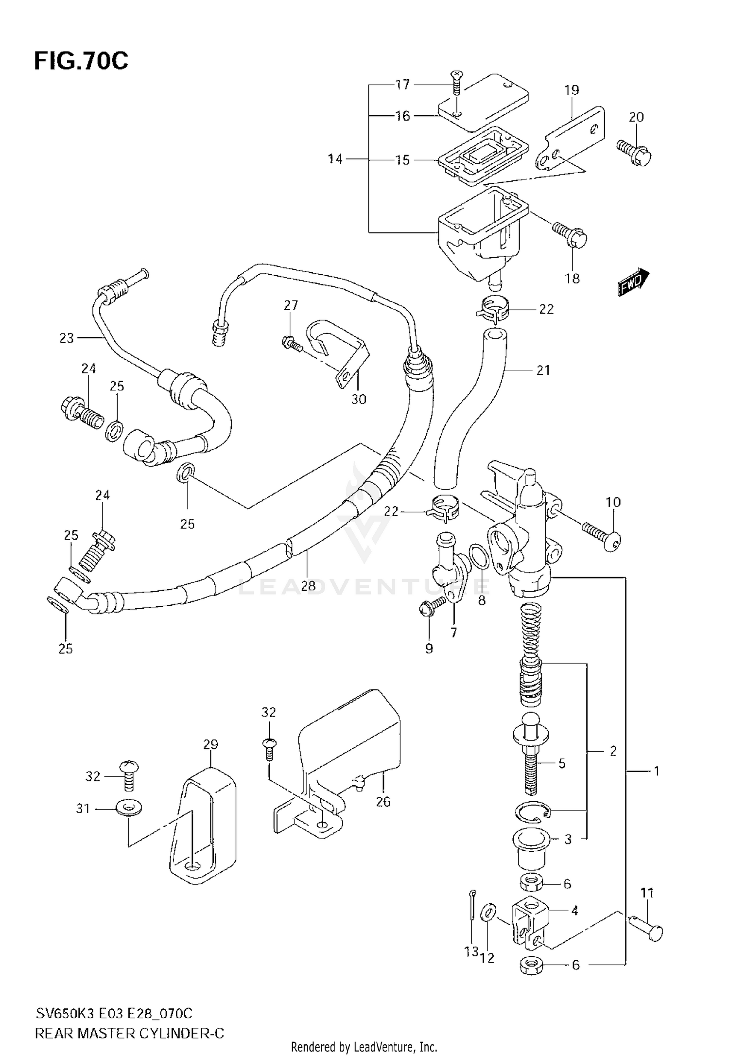 REAR MASTER CYLINDER (SV650AK7/SAK7)
