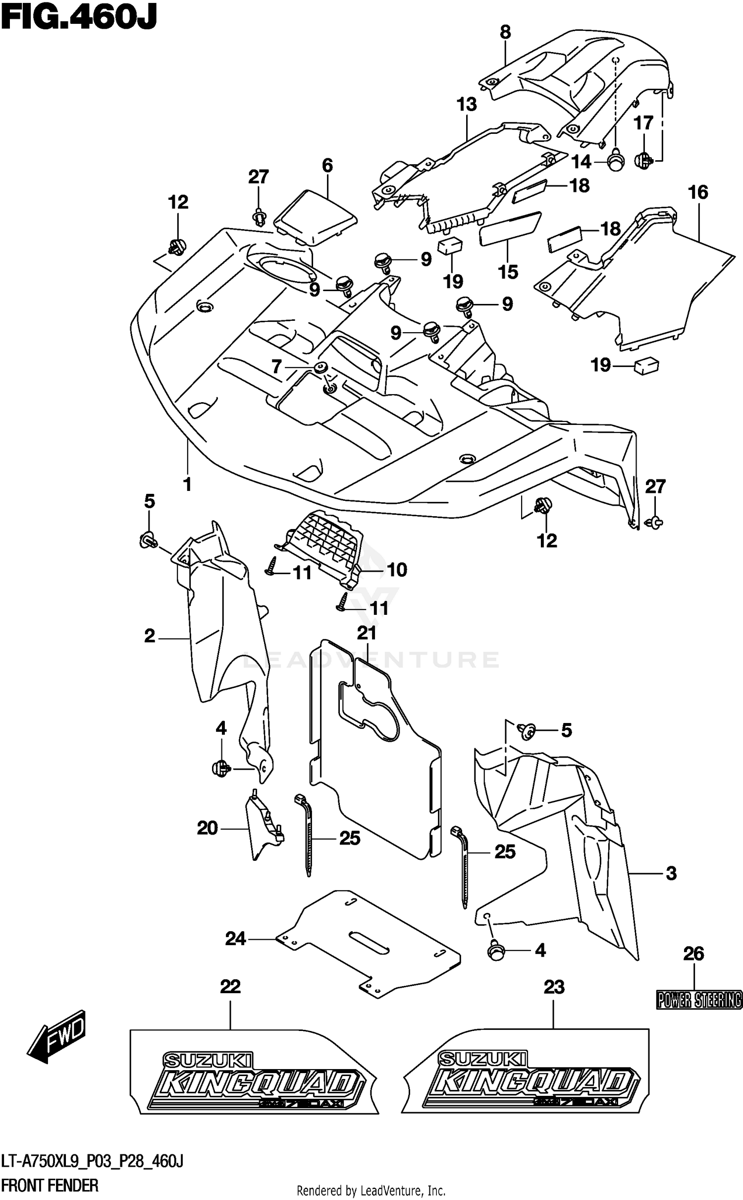 FRONT FENDER (LT-A750XPZL9 P33)