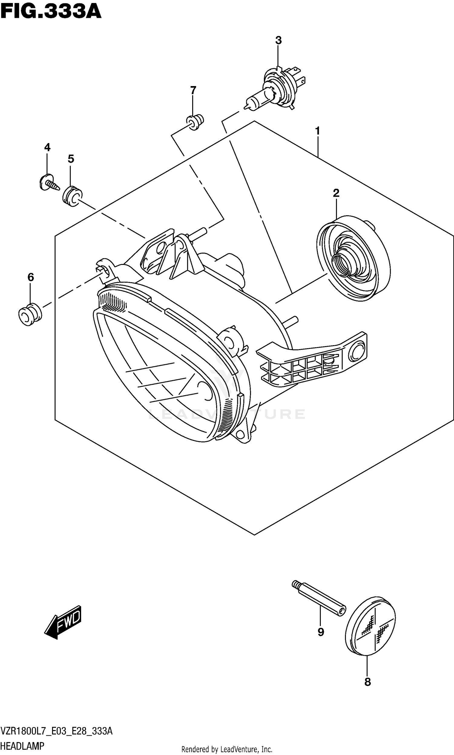 HEADLAMP (VZR1800L7 E28)
