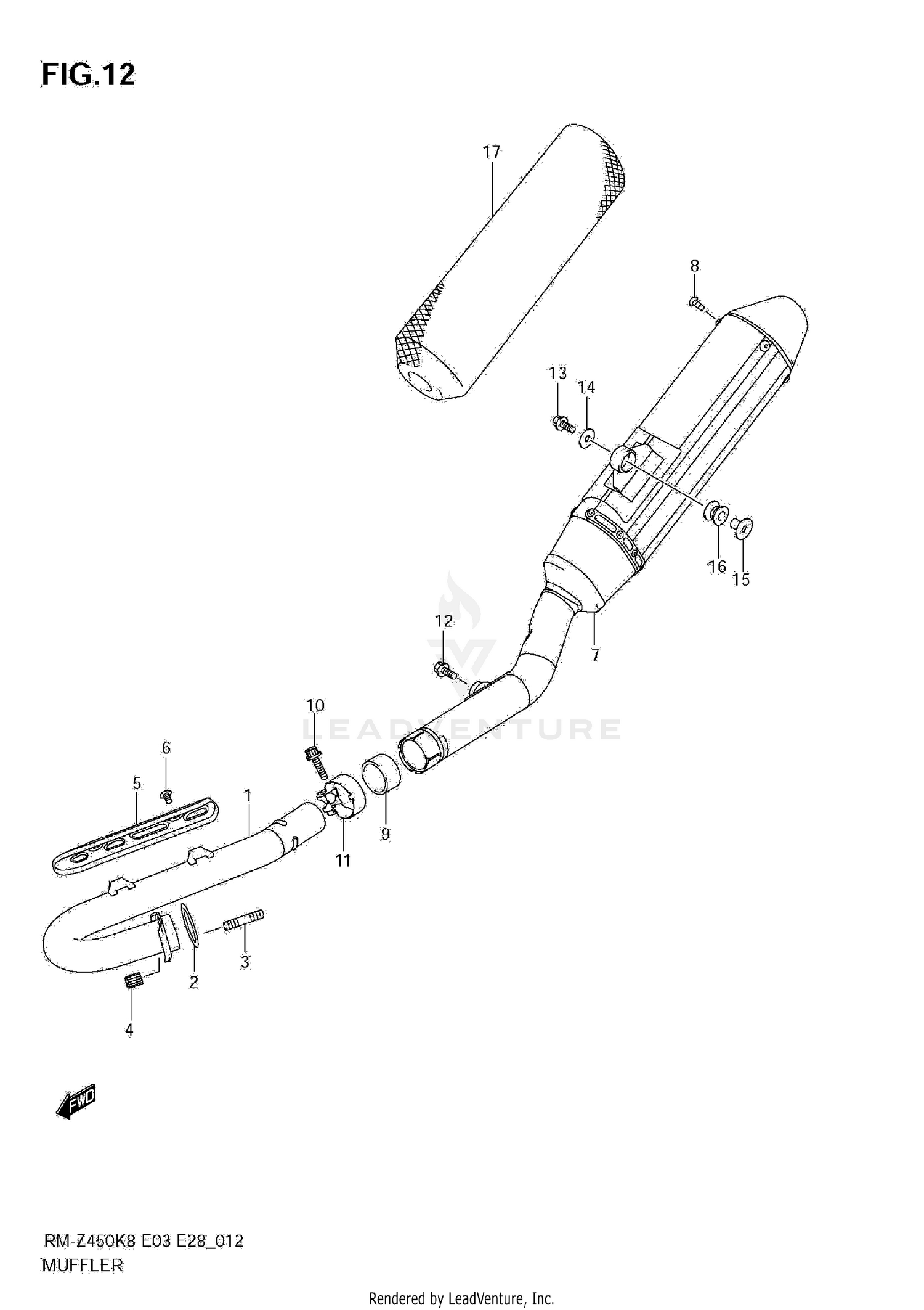 MUFFLER (RM-Z450 K8/K9)