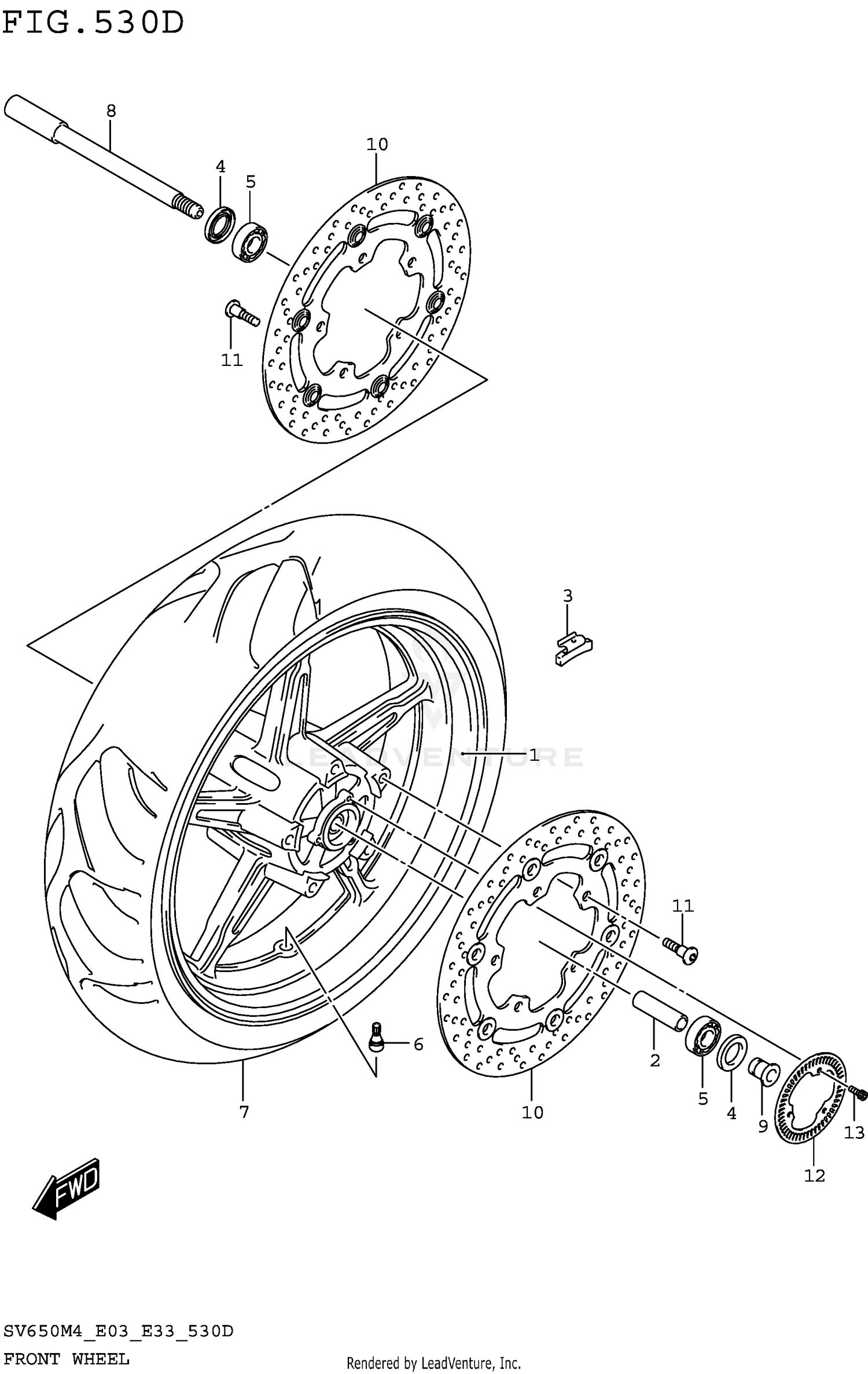 FRONT WHEEL (SV650AM4 E33)