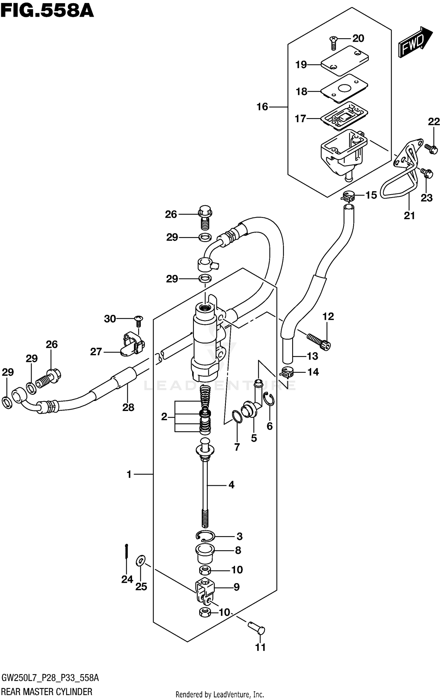 REAR MASTER CYLINDER (GW250L7 P28)