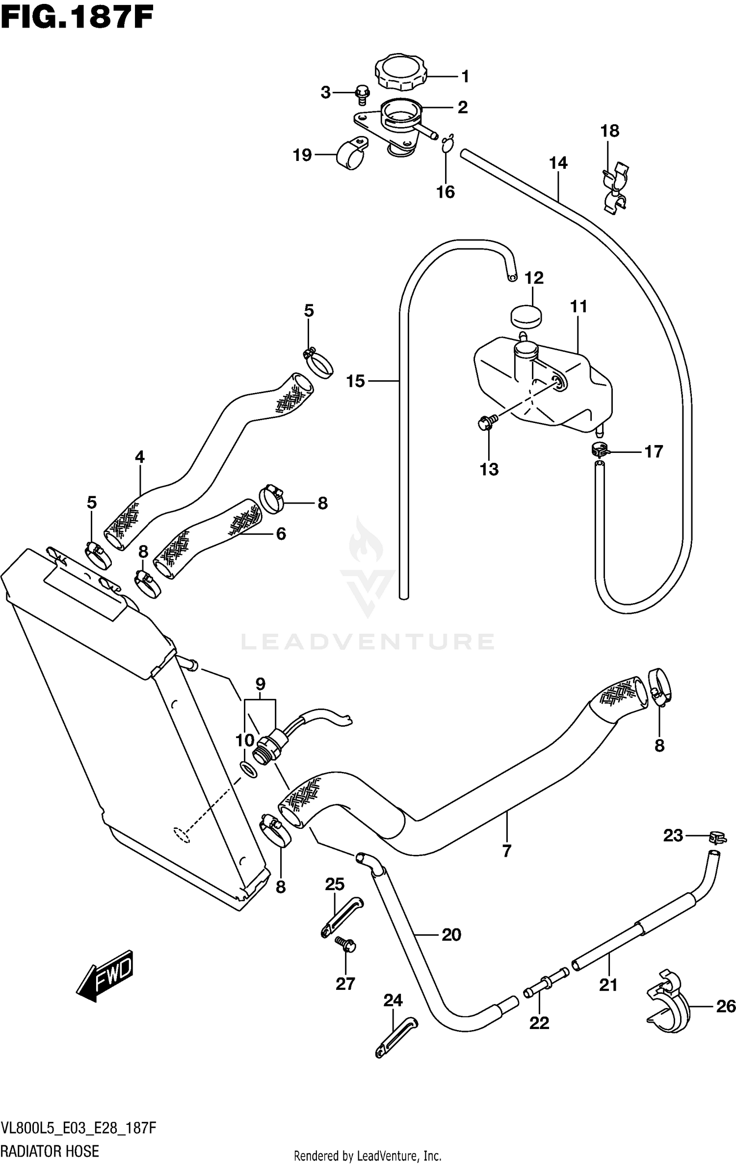 RADIATOR HOSE (VL800BL5 E28)