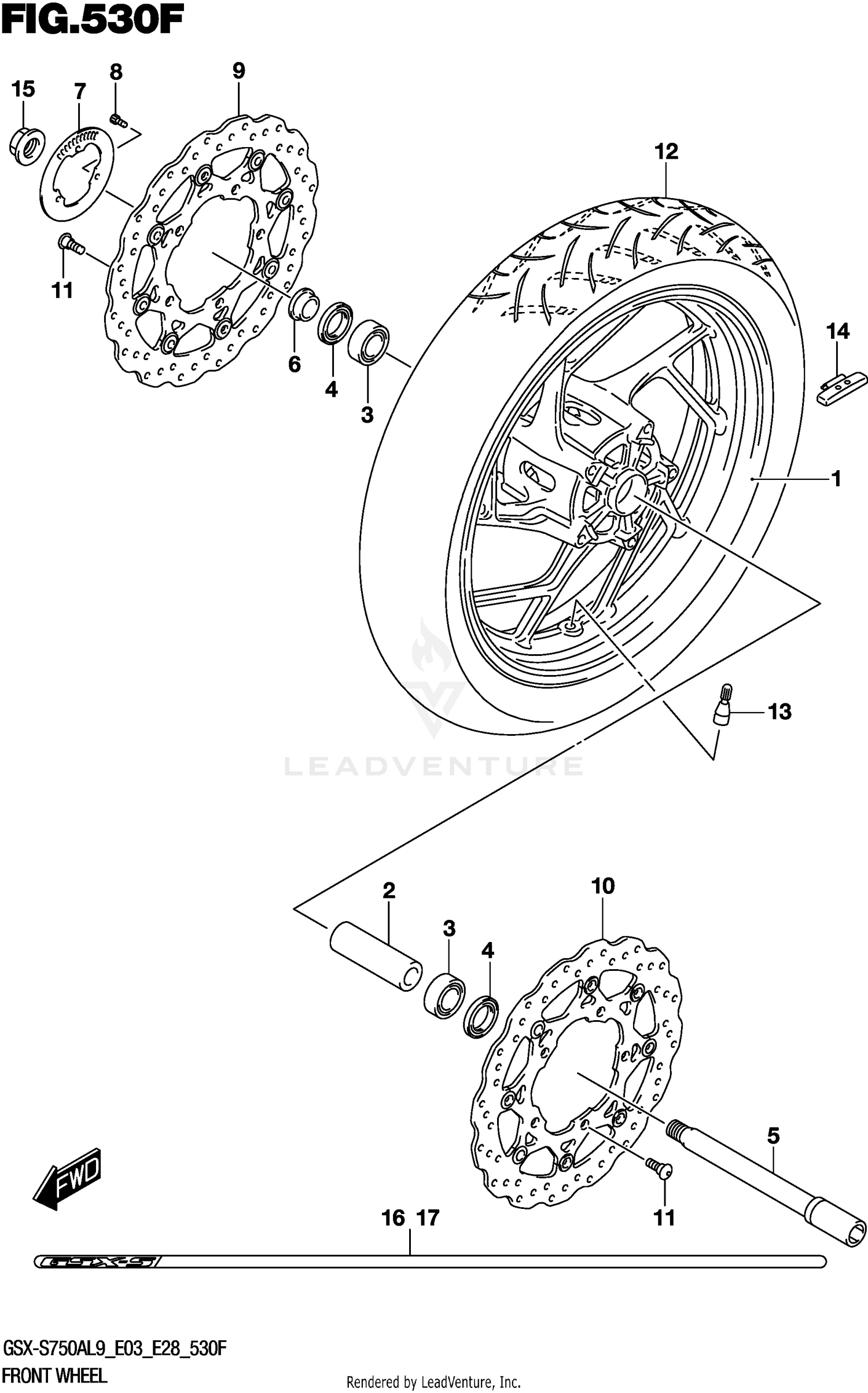 FRONT WHEEL (GSX-S750ZAL9 E28)