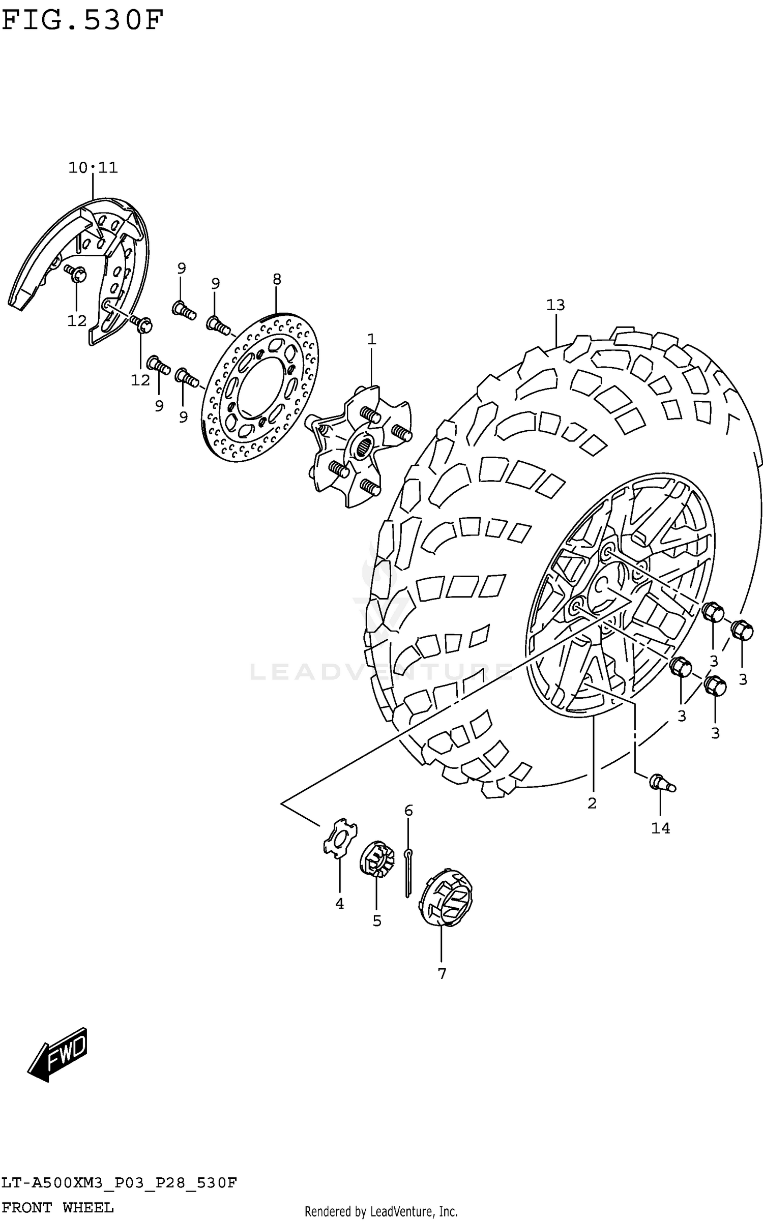 FRONT WHEEL (LT-A500XPZM3 P33)
