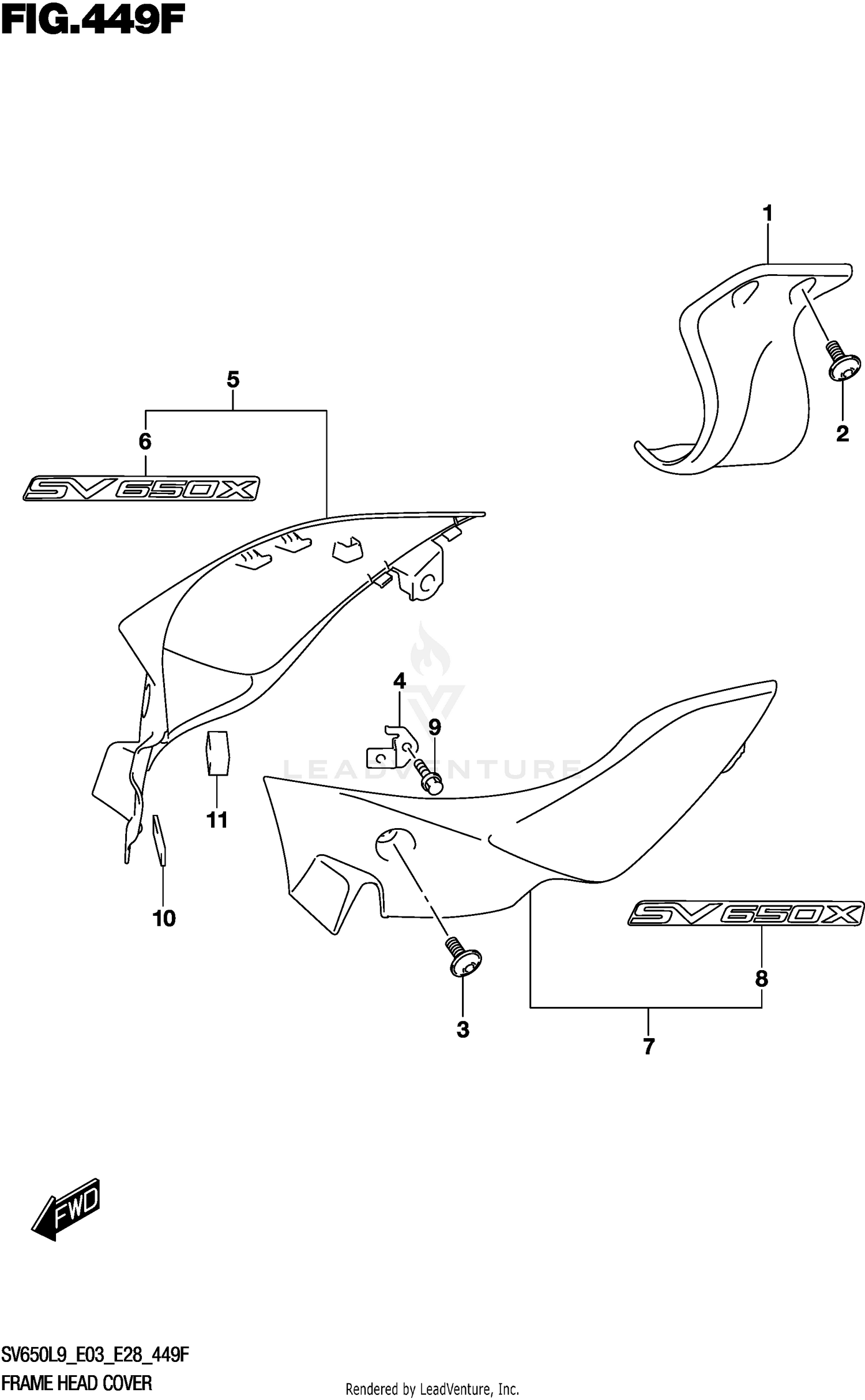 FRAME HEAD COVER (SV650XAL9 E33)