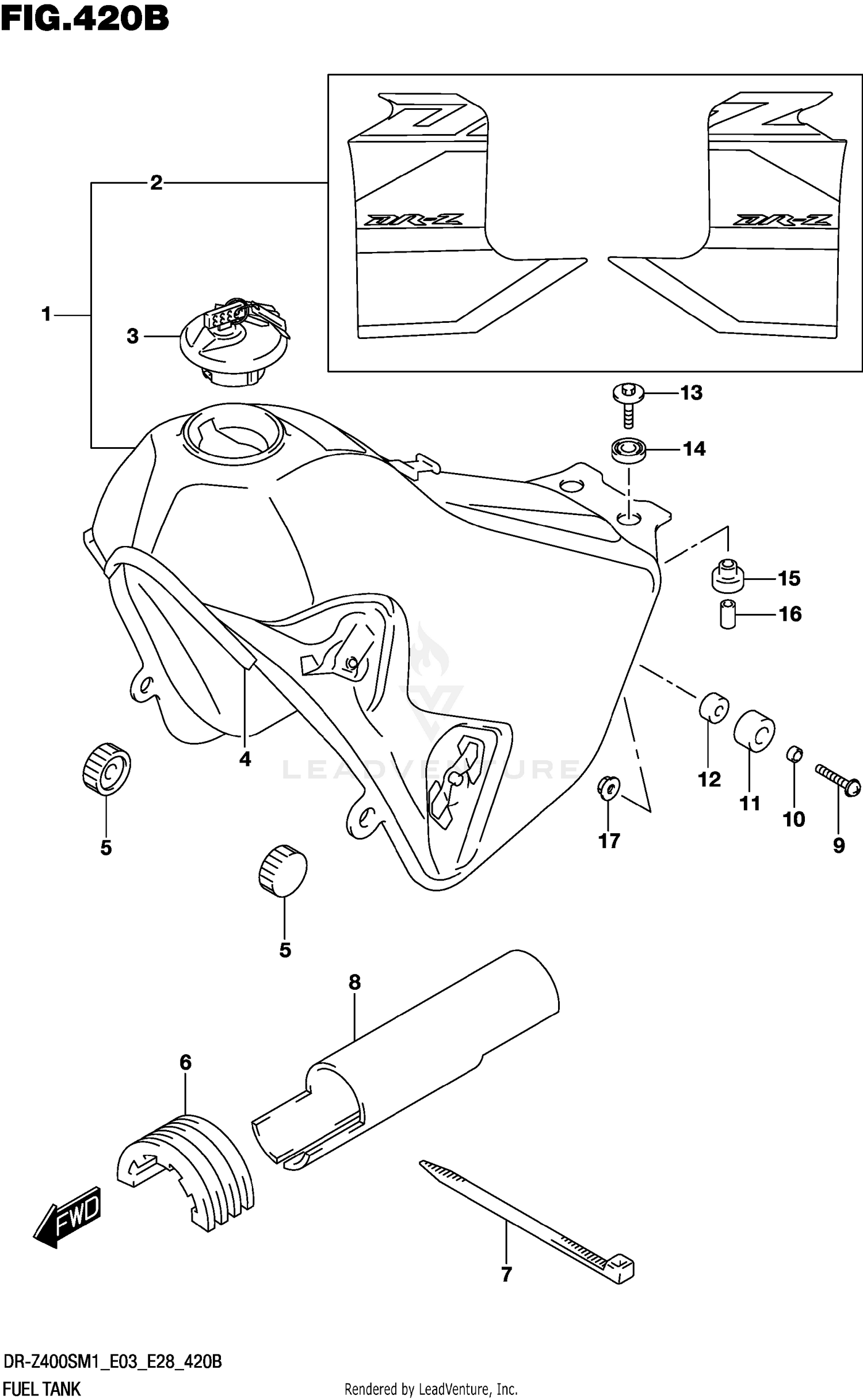 FUEL TANK (DR-Z400SM:E33)