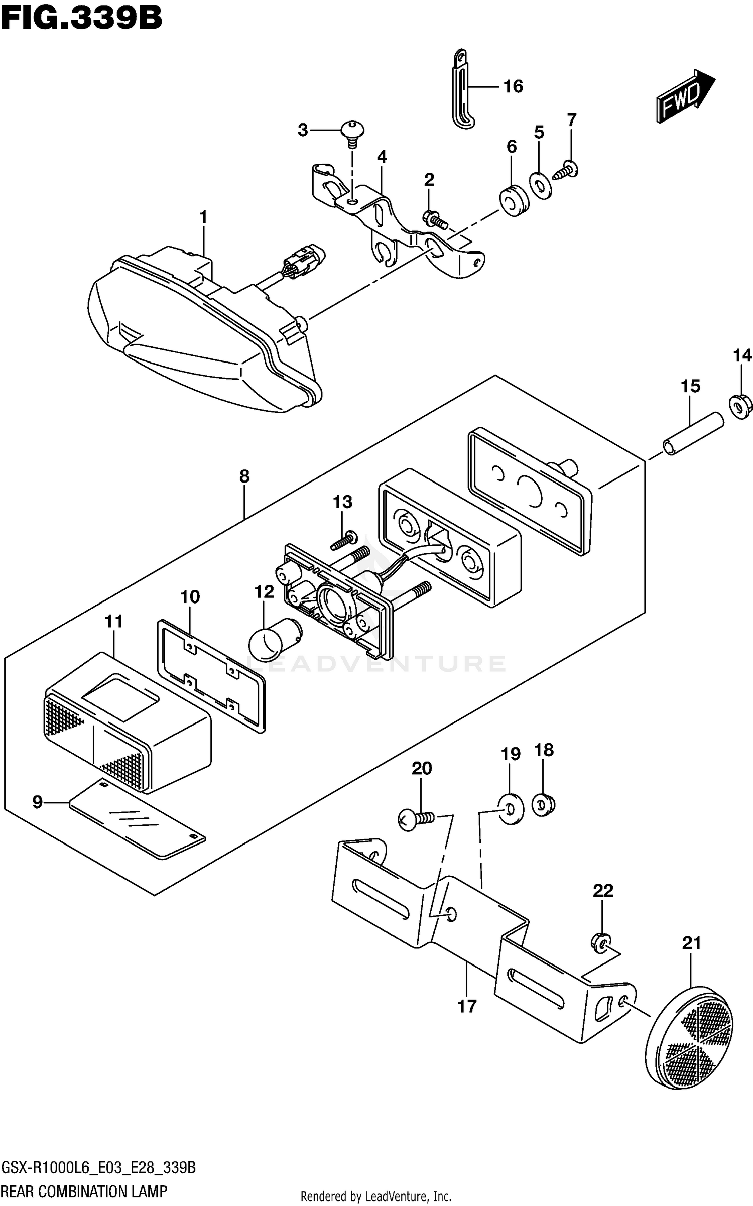 REAR COMBINATION LAMP (GSX-R1000L6 E28)