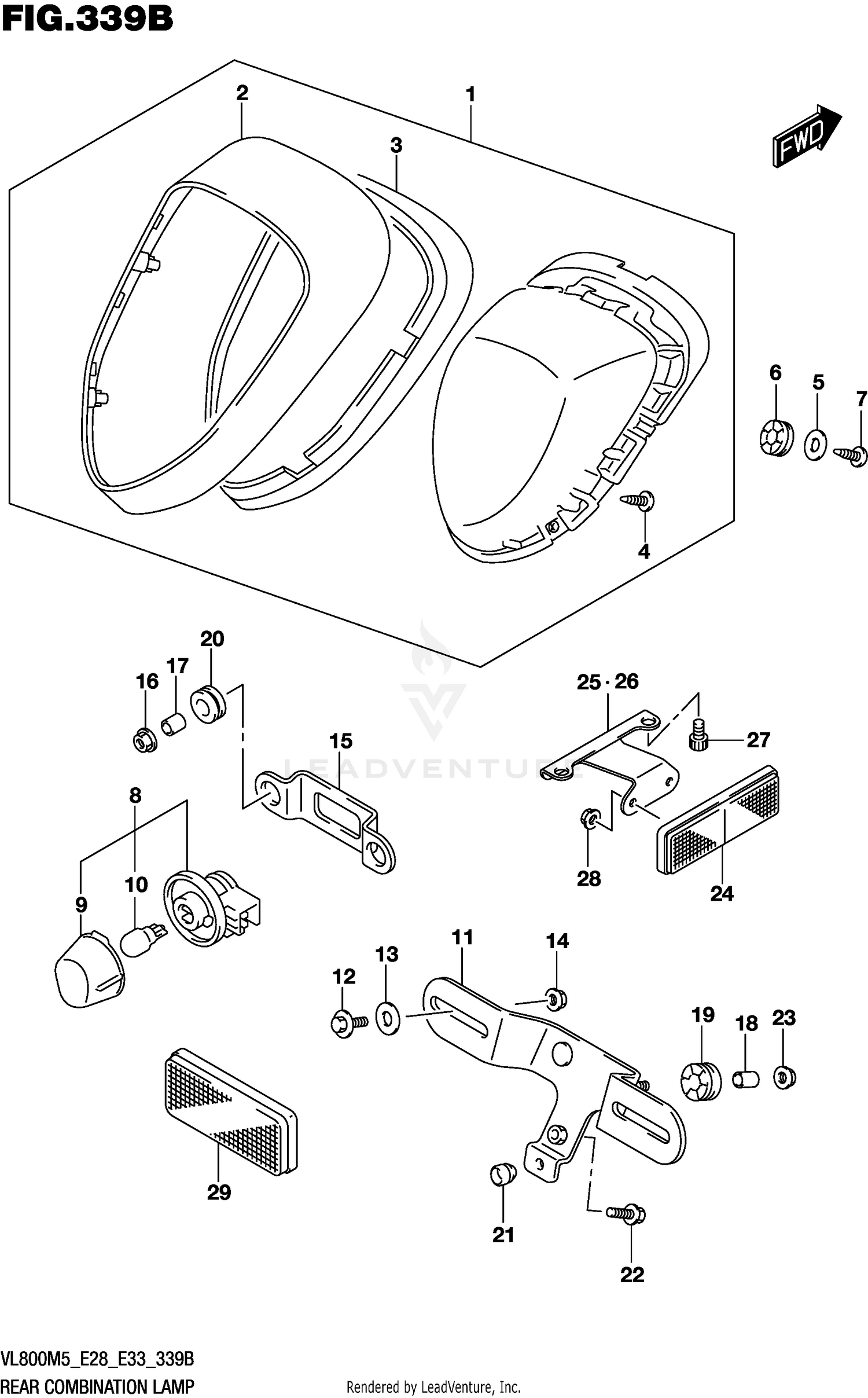REAR COMBINATION LAMP (E28)