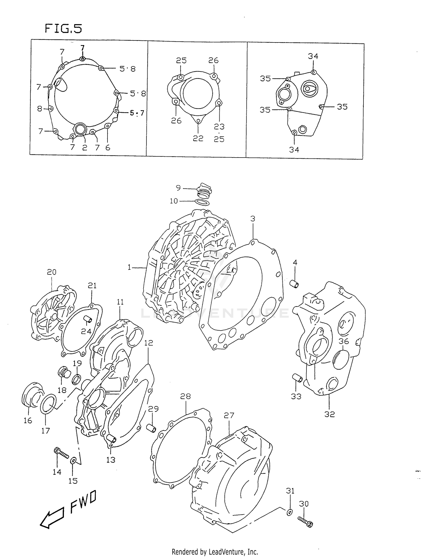 CRANKCASE COVER (MODEL T/V)