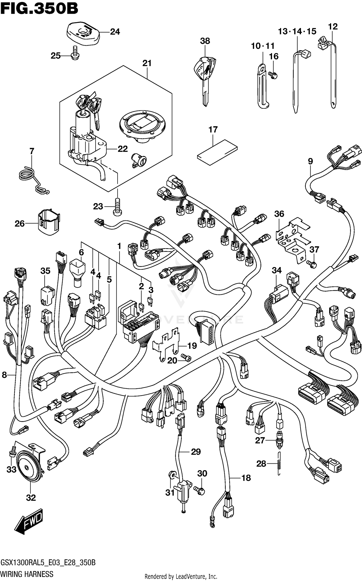 WIRING HARNESS (GSX1300RAL5 E28)