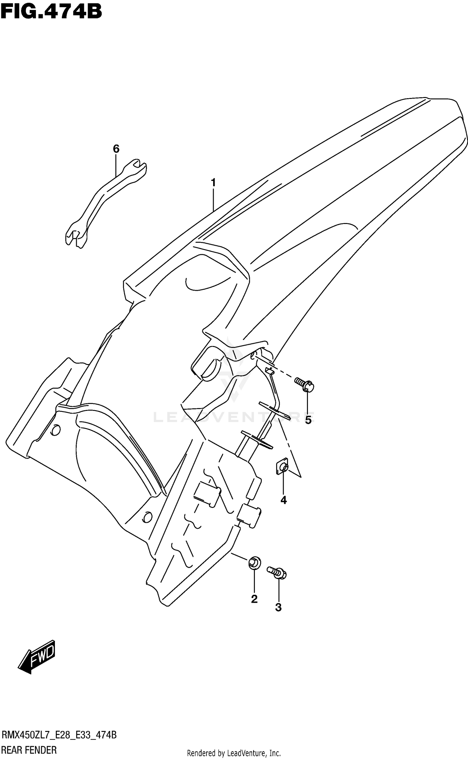 REAR FENDER (RMX450ZL7 E33)