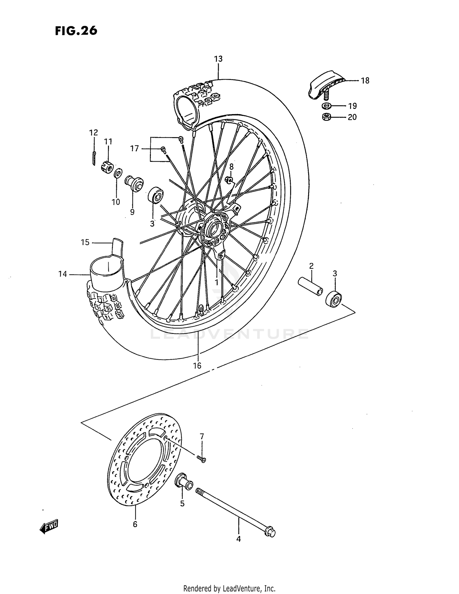 FRONT WHEEL (MODEL G/H/J/K)