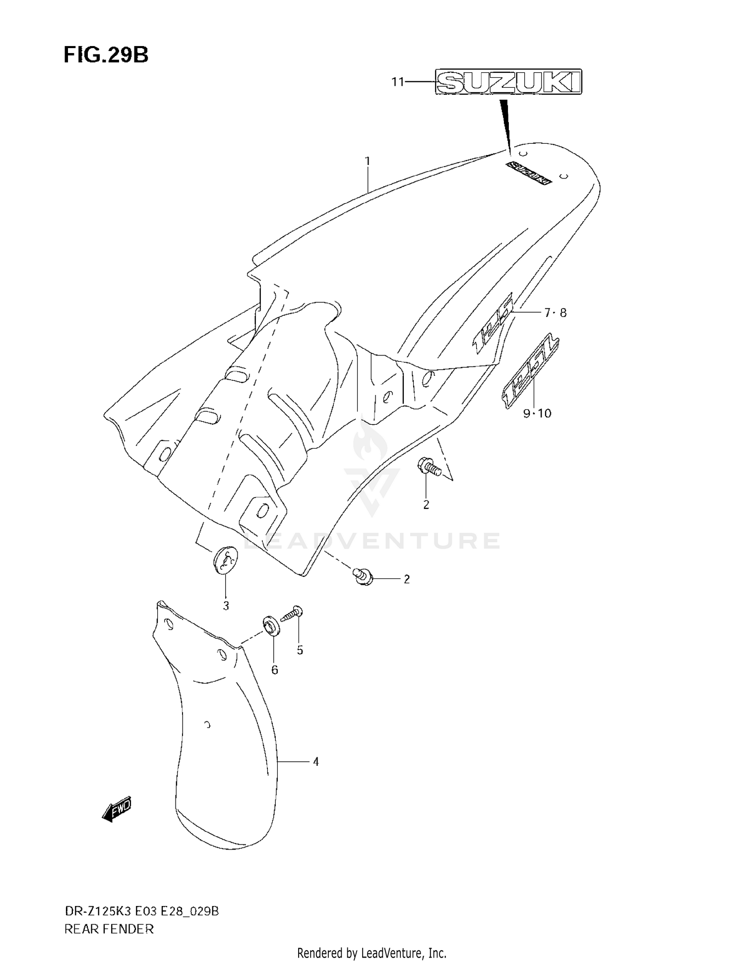 REAR FENDER (MODEL K7)