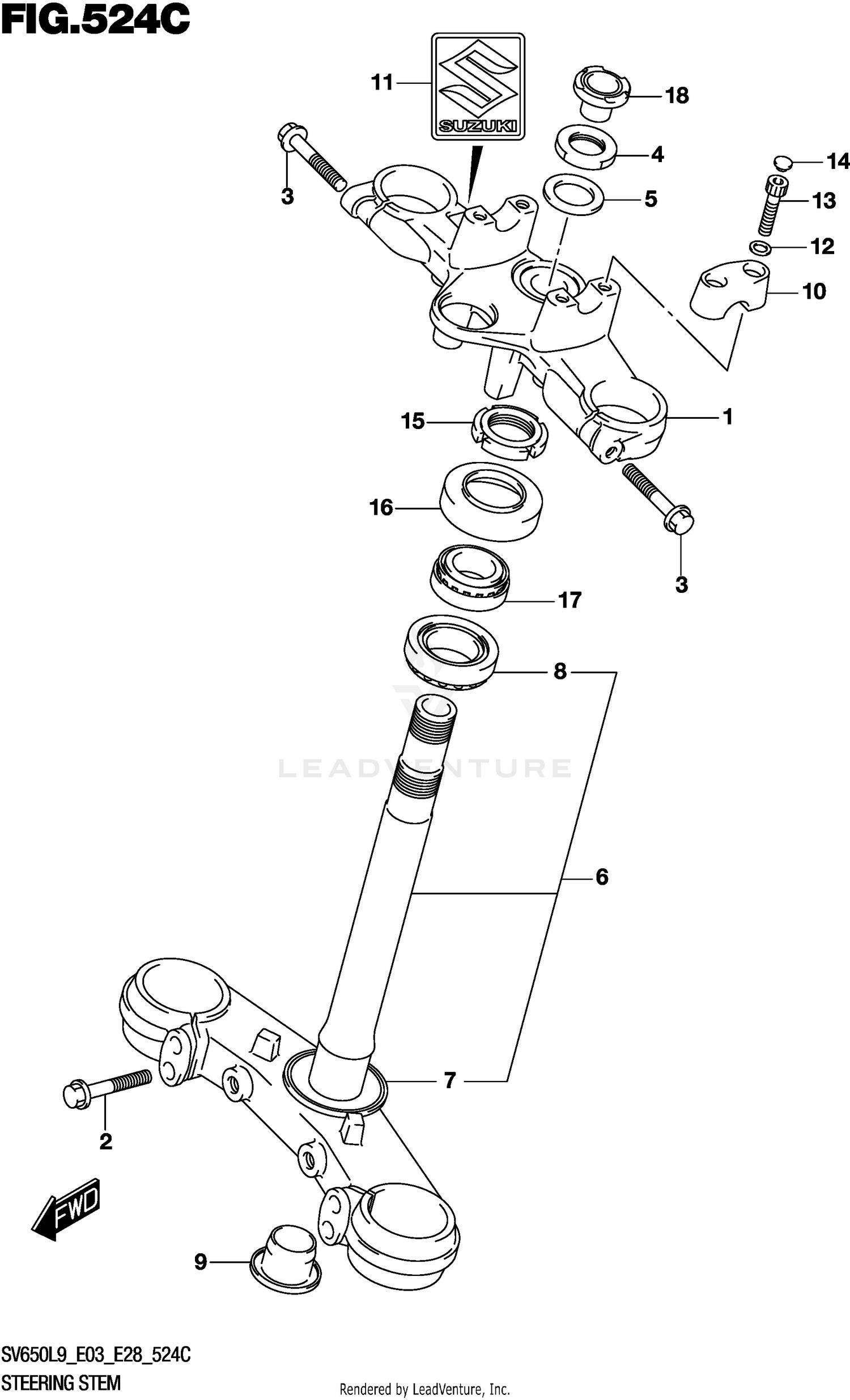 STEERING STEM (SV650AL9 E28)