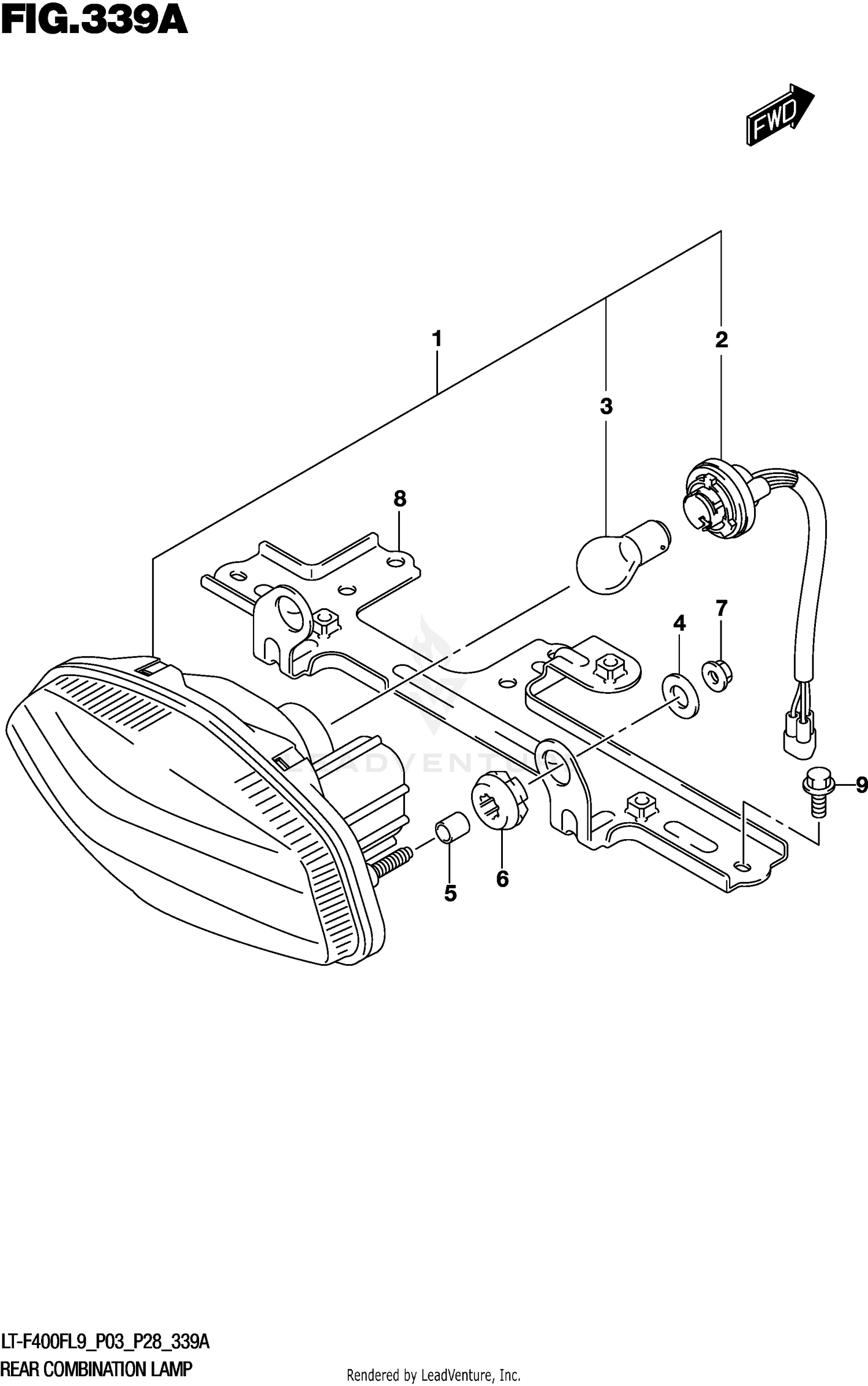 REAR COMBINATION LAMP (LT-F400FL9 P03)