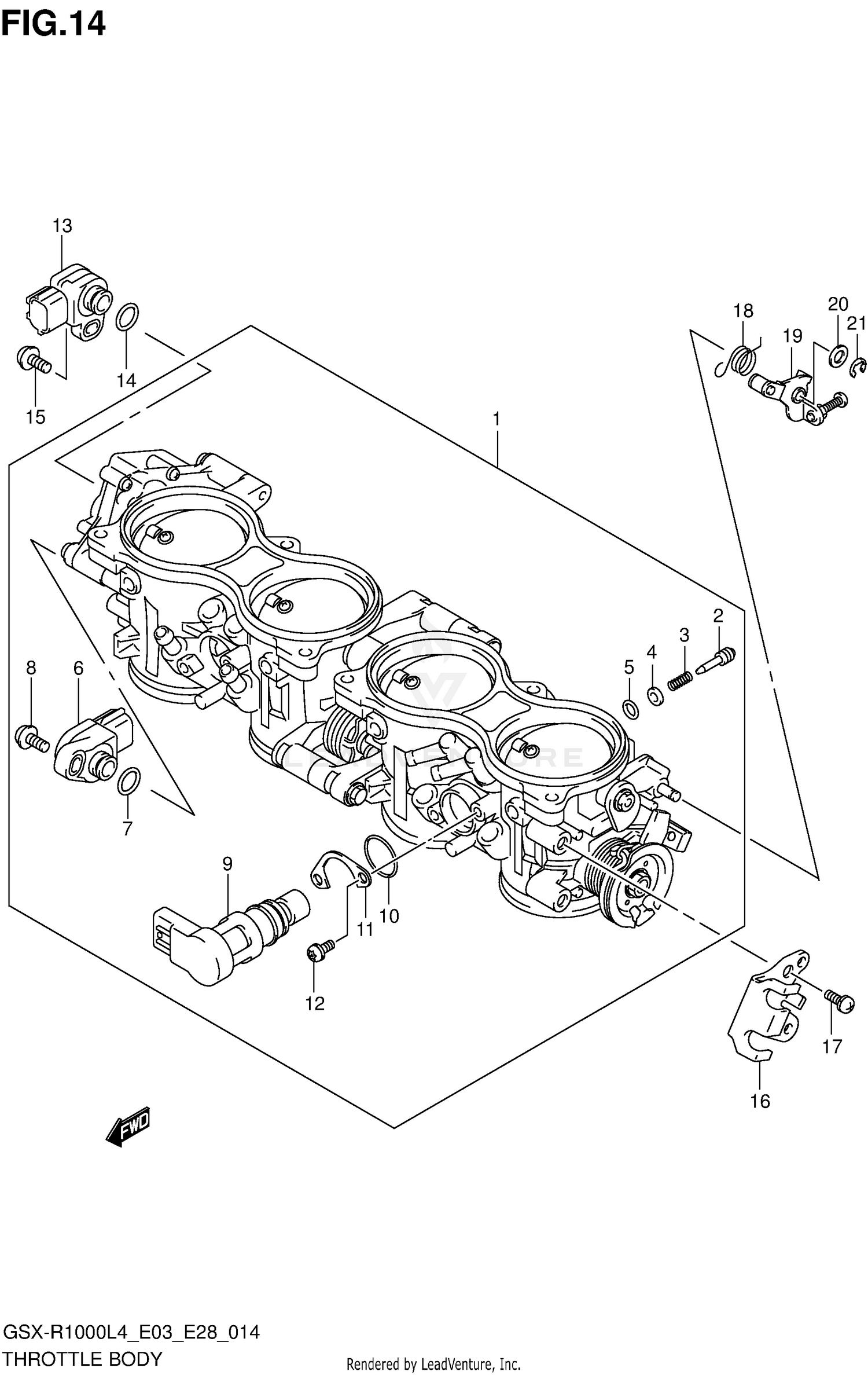 THROTTLE BODY (GSX-R1000L4 E33)