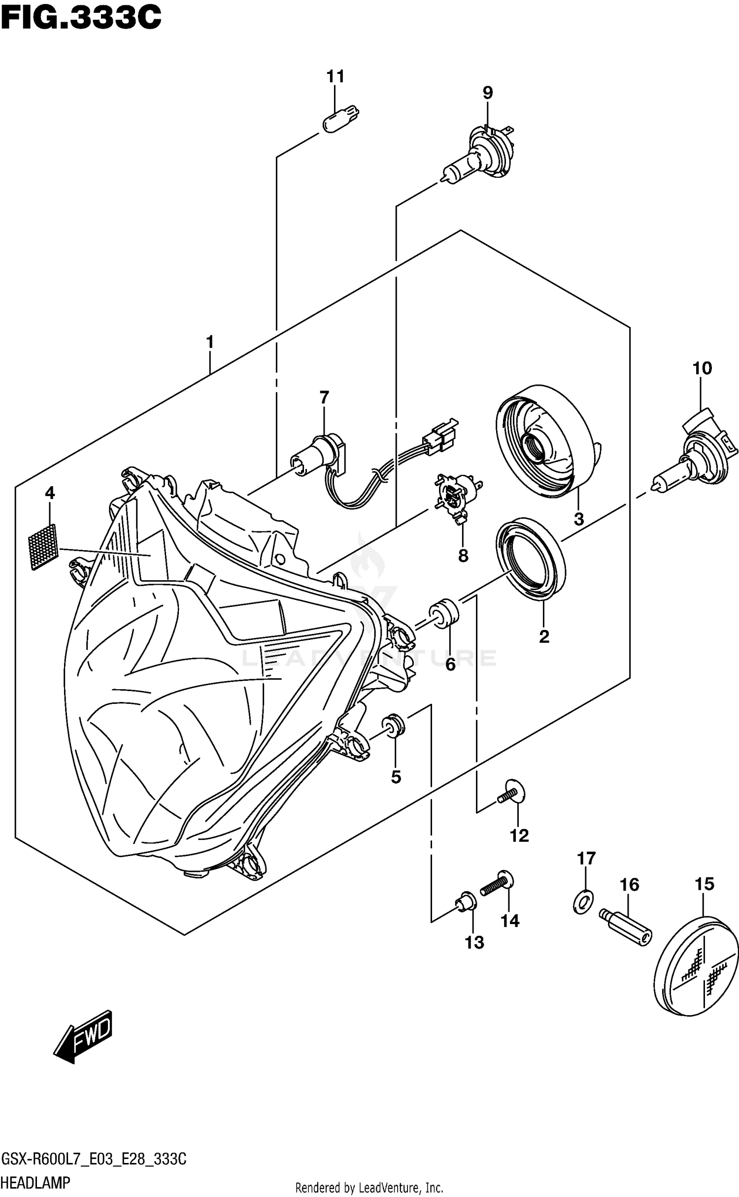 HEADLAMP (GSX-R600L7 E33)