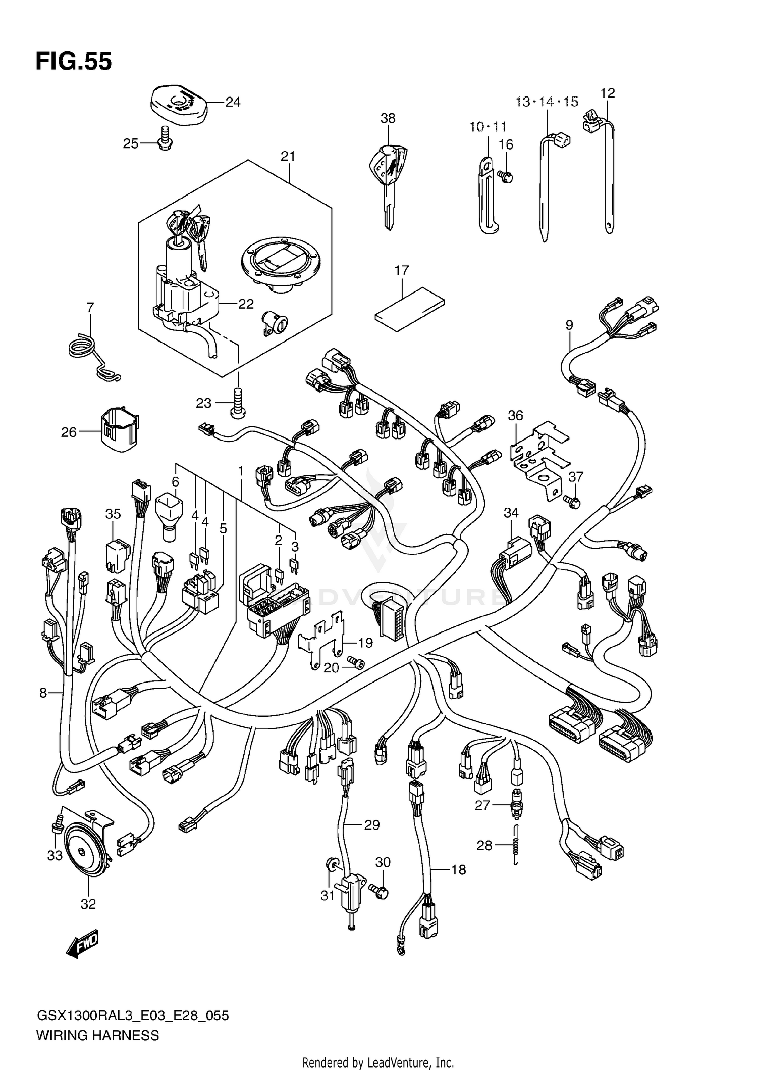 WIRING HARNESS (GSX1300RAL3 E28)