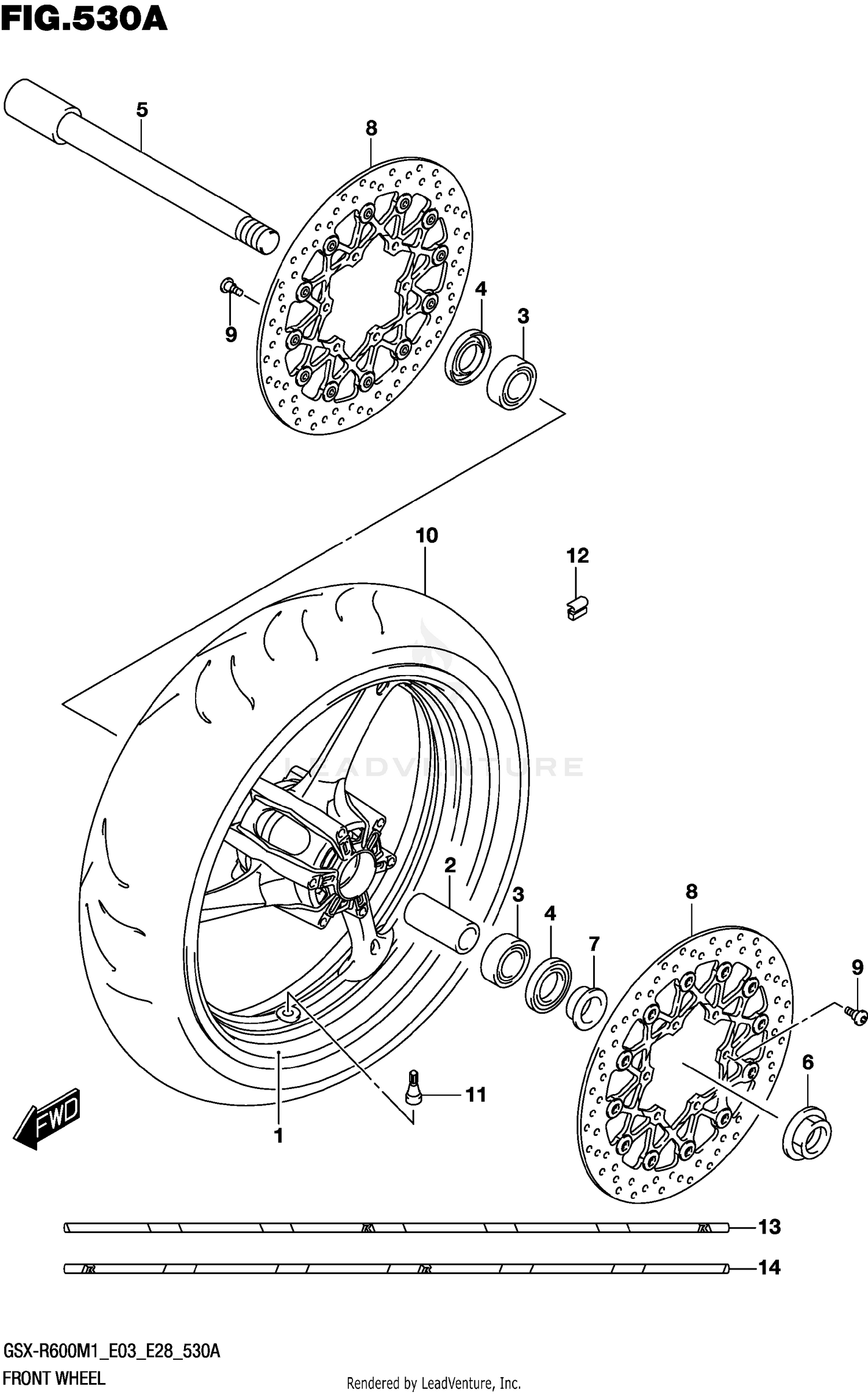 FRONT WHEEL (GSX-R600Z)