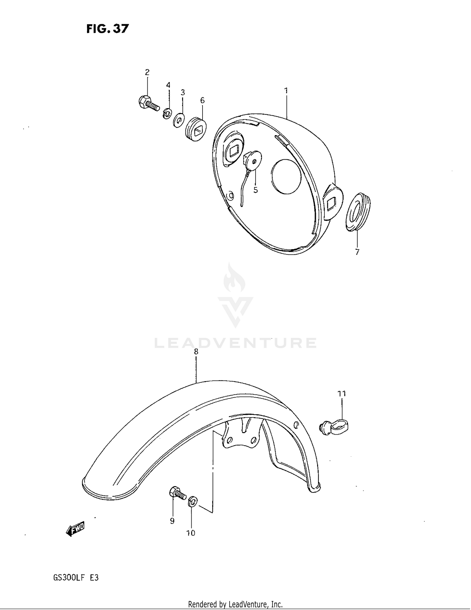 HEADLAMP HOUSING - FRONT FENDER