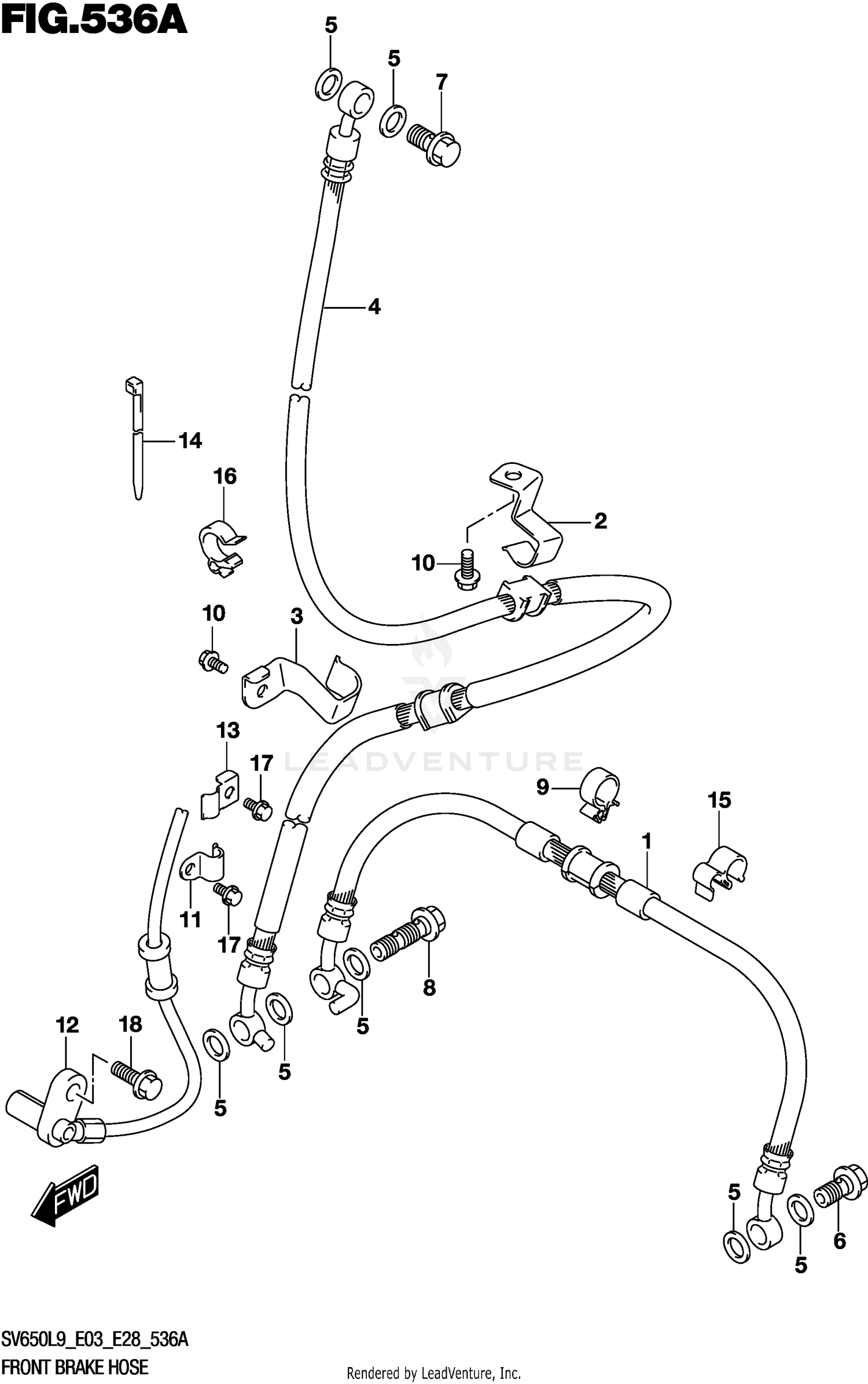 FRONT BRAKE HOSE (SV650L9 E03)