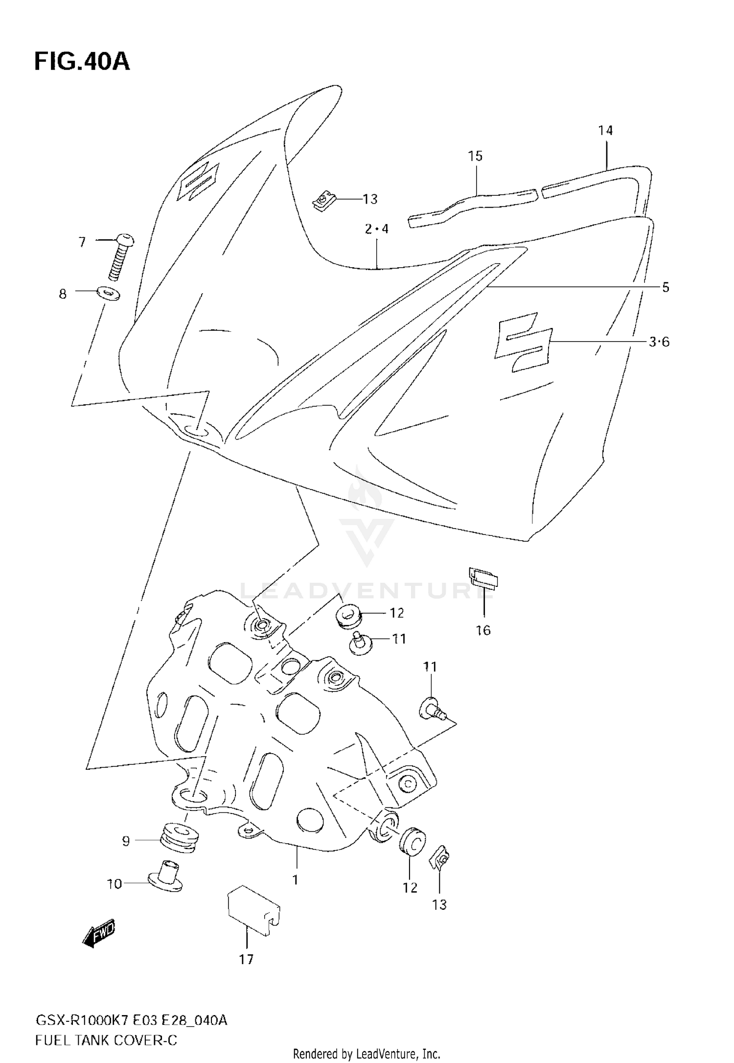 FUEL TANK FRONT COVER (MODEL K8)