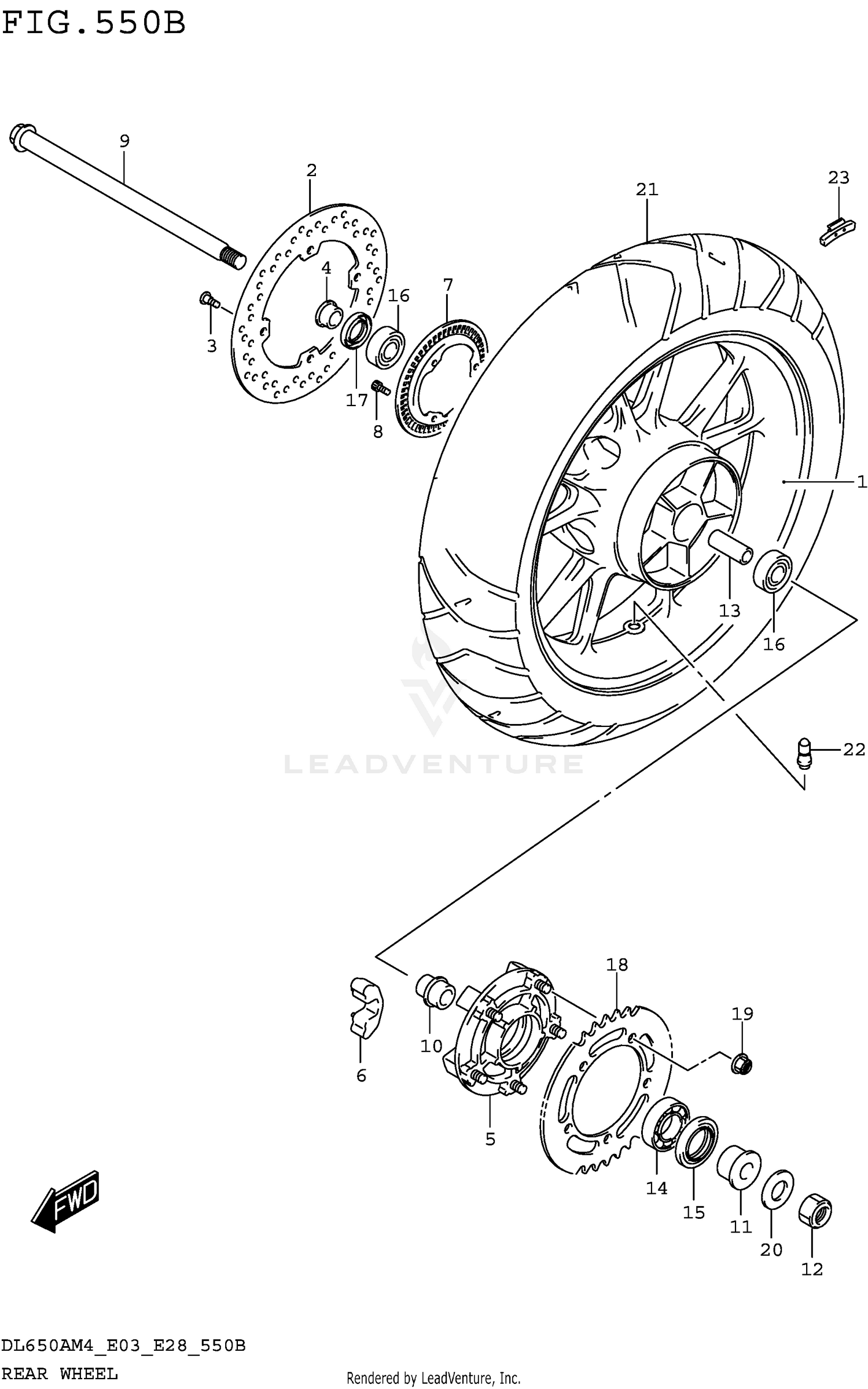 REAR WHEEL (DL650AM4 E28)