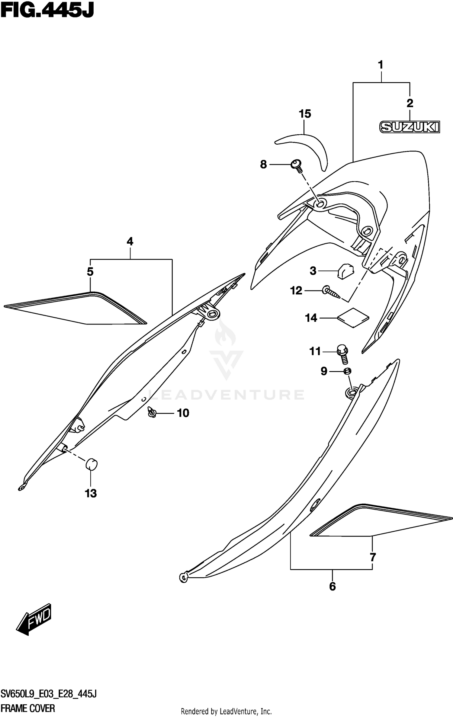 FRAME COVER (SV650XAL9 E28)