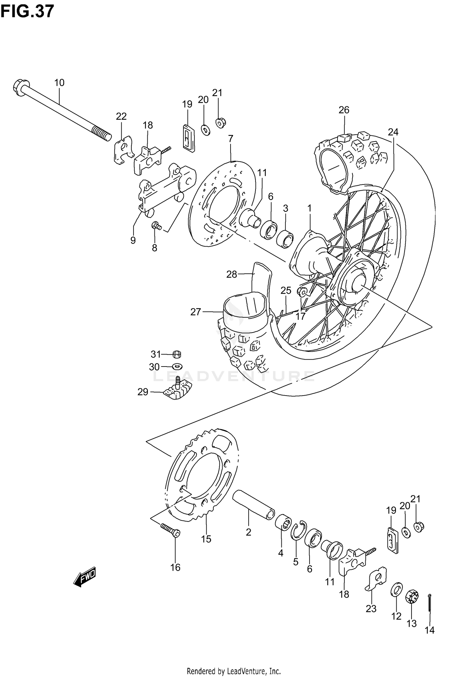 REAR WHEEL (RM85K2/K3)