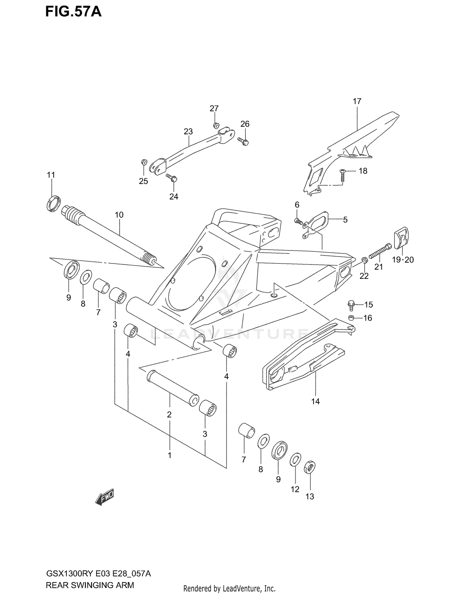 REAR SWINGING ARM (MODEL K3)