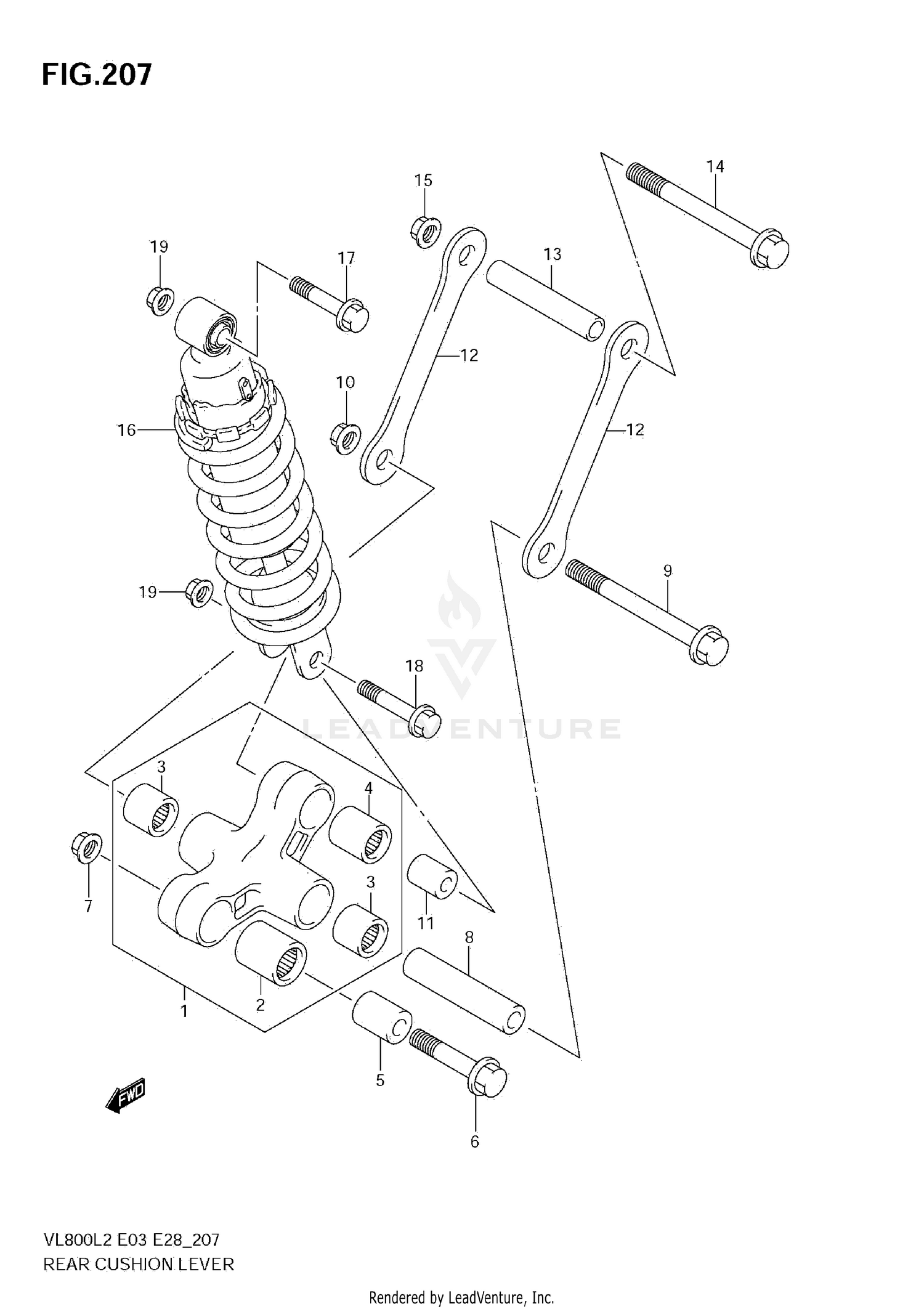 REAR CUSHION LEVER (VL800C  E28)