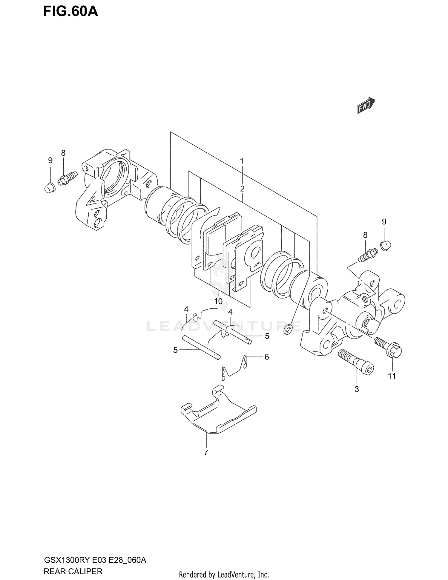 REAR CALIPER (GSX1300RK3)