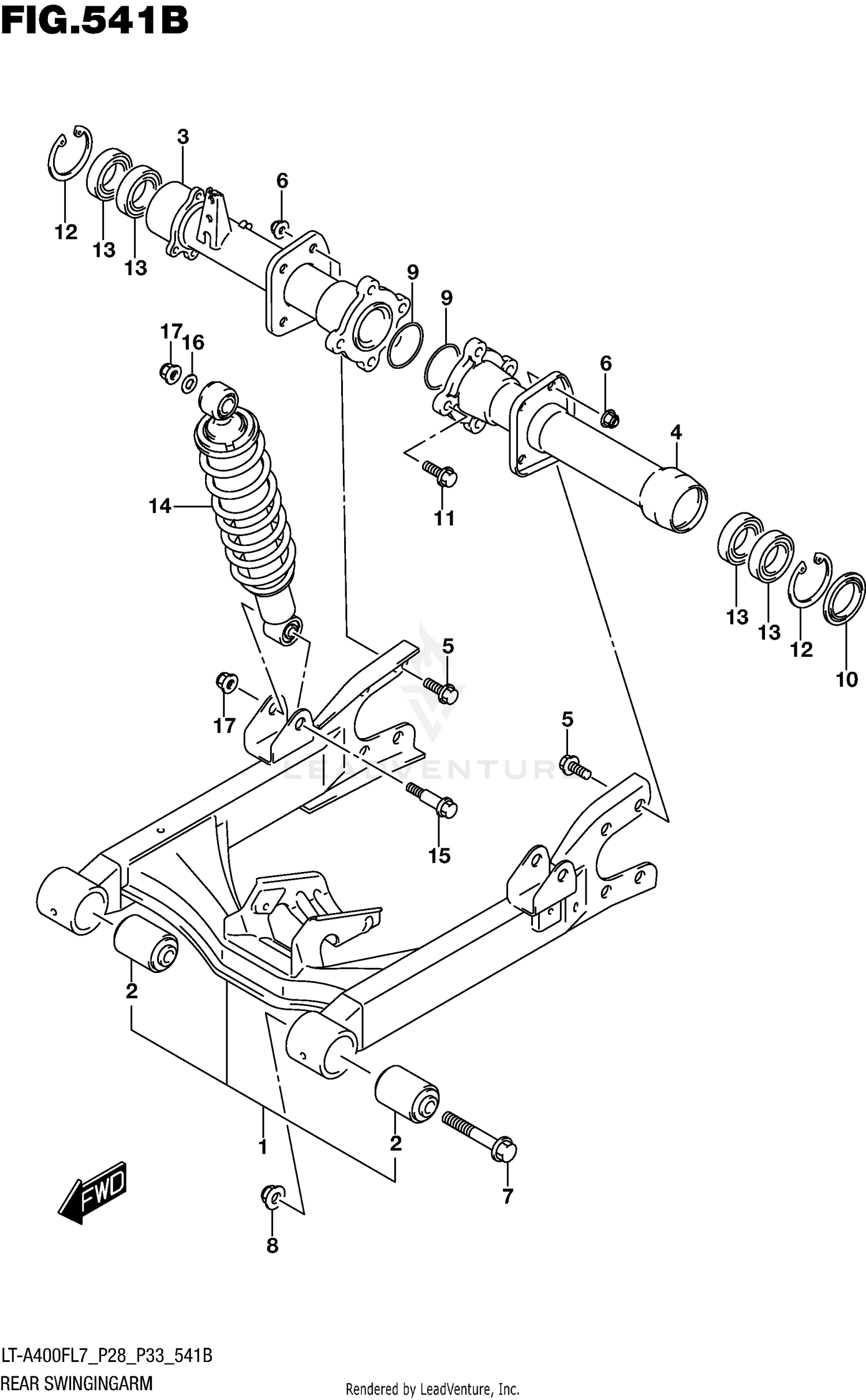 REAR SWINGINGARM (LT-A400FL7 P33)