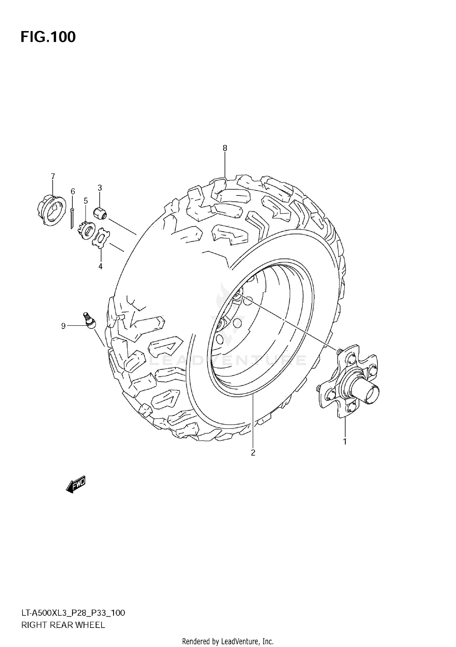 RIGHT REAR WHEEL (LT-A500XZL3 E28)