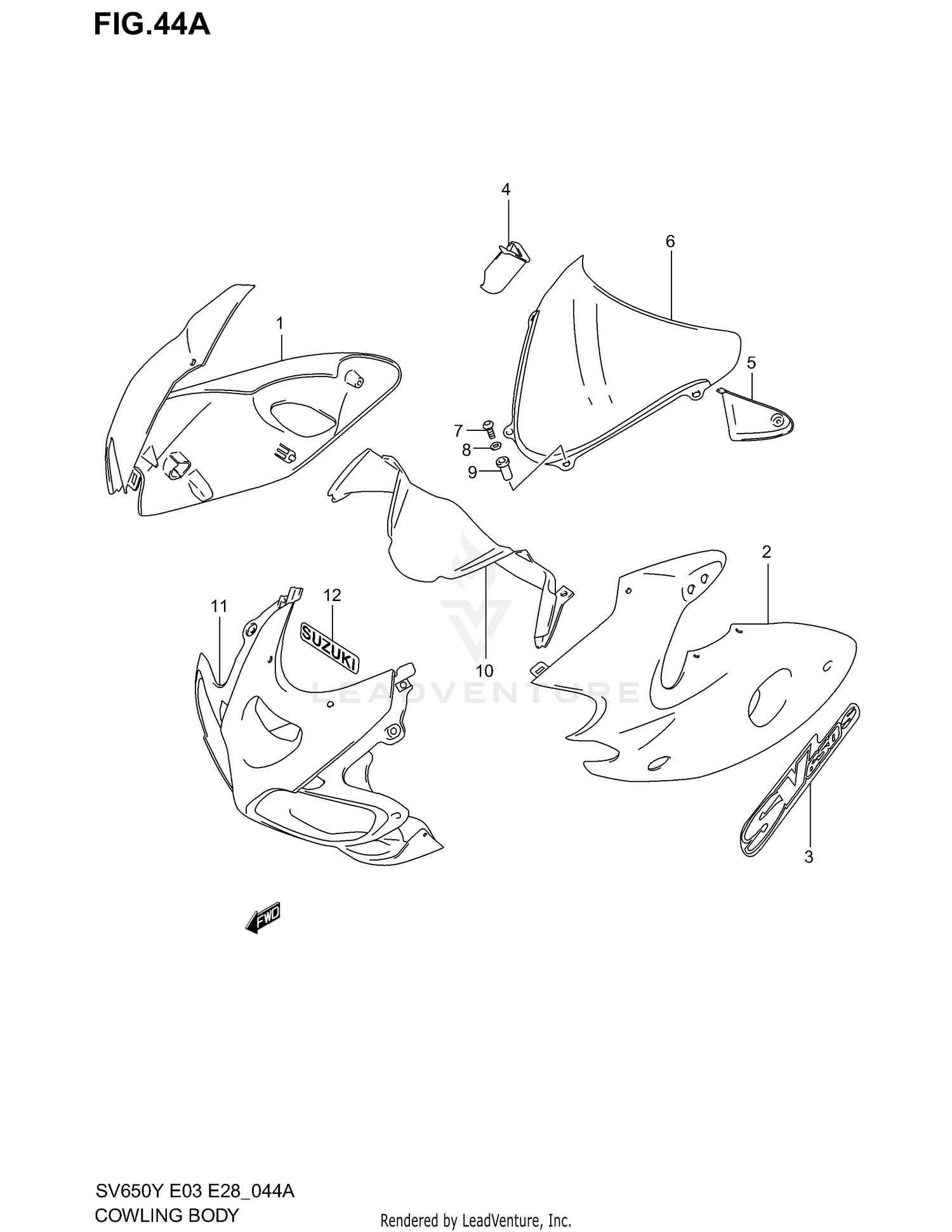 COWLING BODY (SV650SY E28)