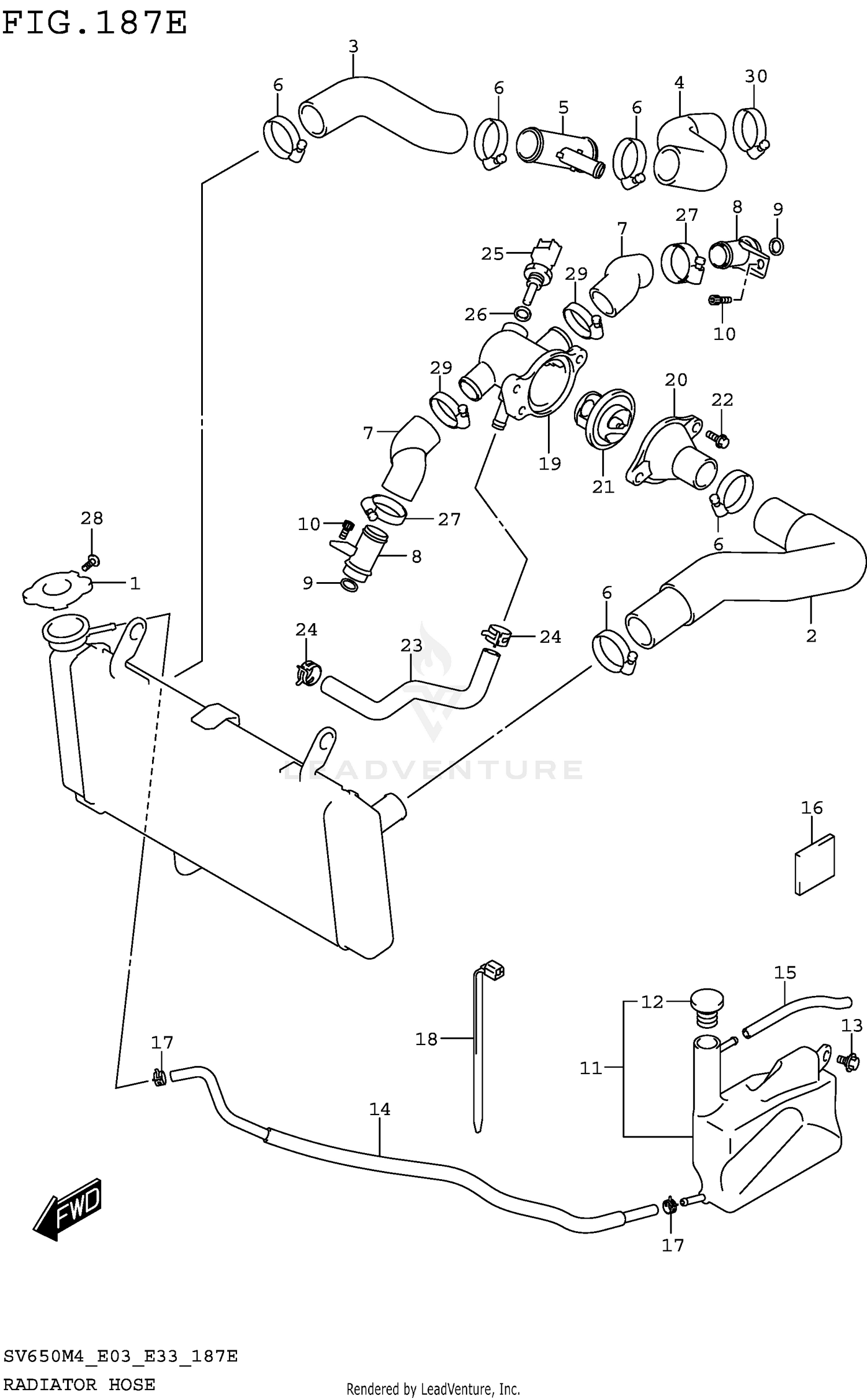RADIATOR HOSE (SV650XAM4 E28)