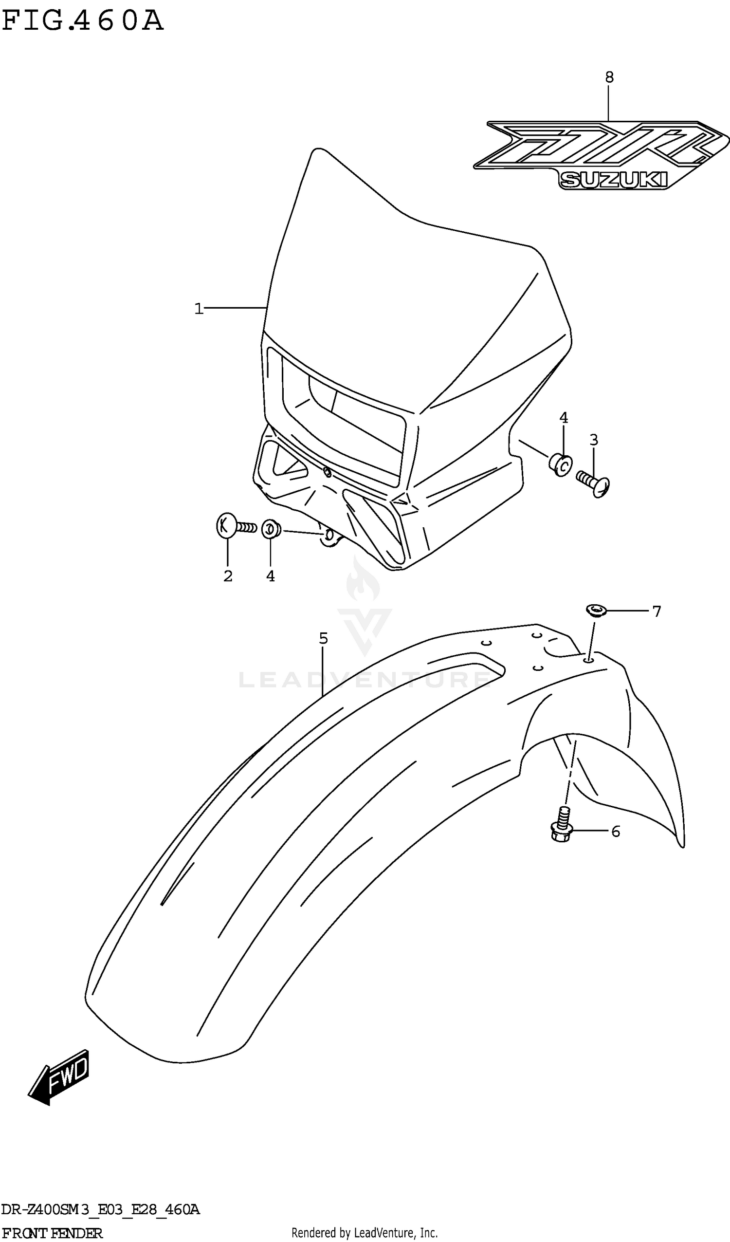 FRONT FENDER (DR-Z400SM3 E03)