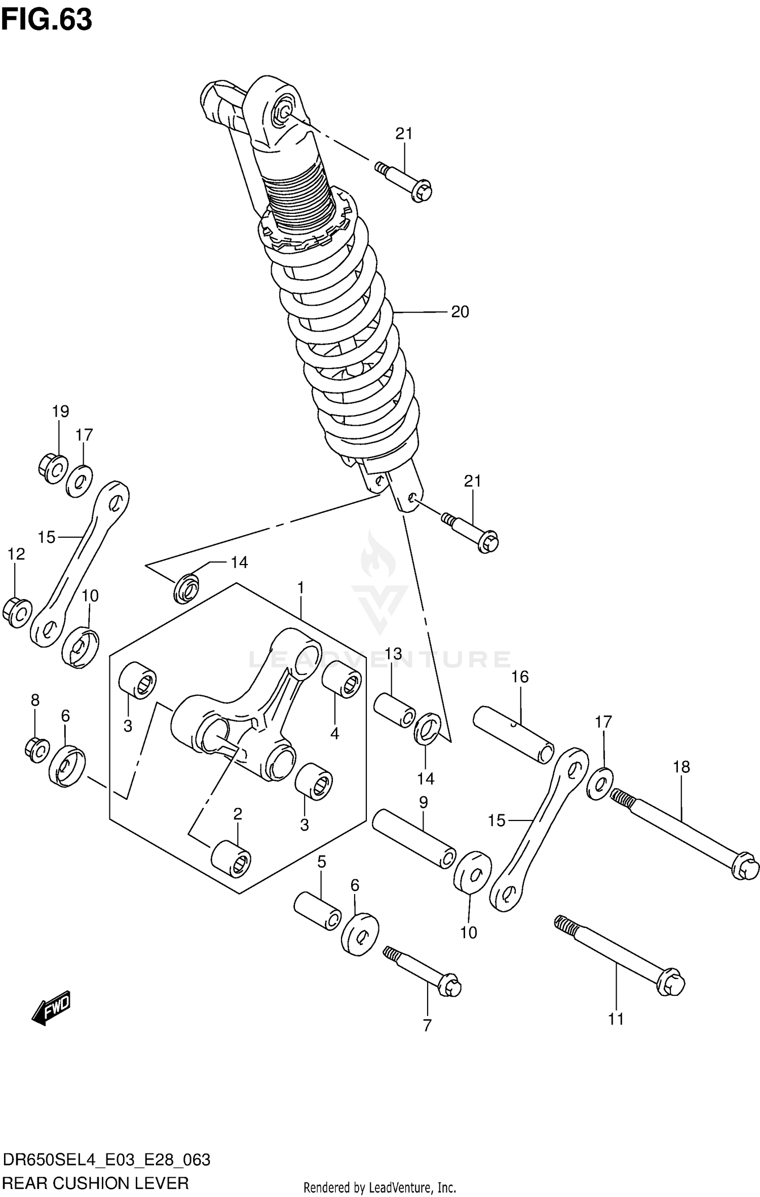REAR CUSHION LEVER (DR650SEL4 E03)