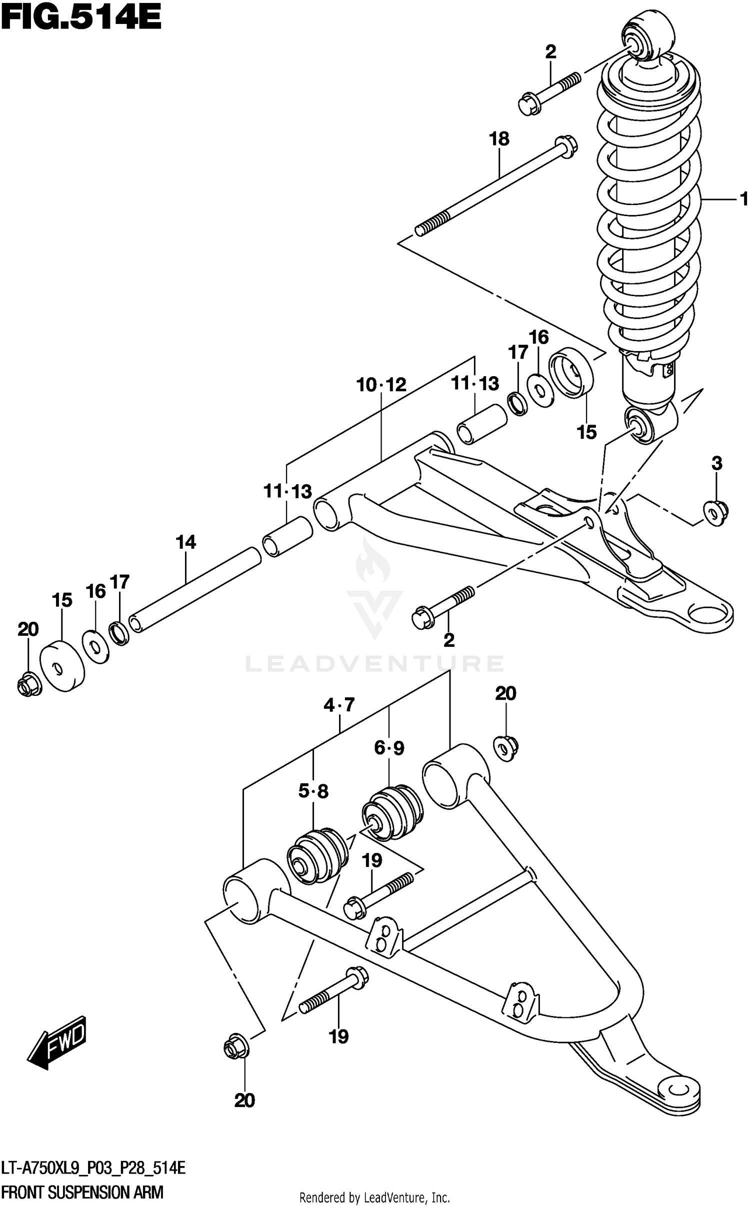 FRONT SUSPENSION ARM (LT-A750XPL9 P28)