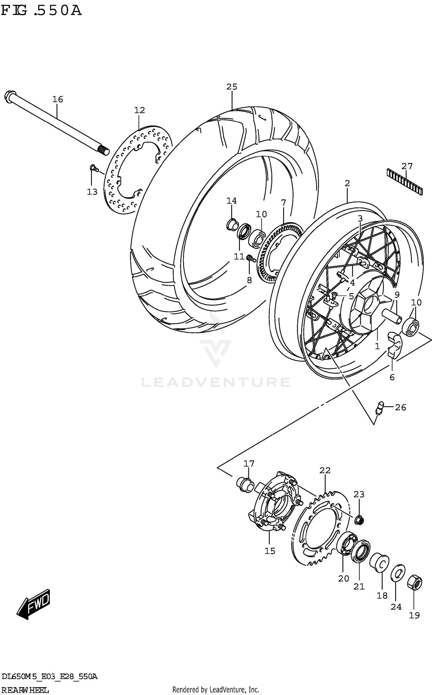 REAR WHEEL (DL650XA)