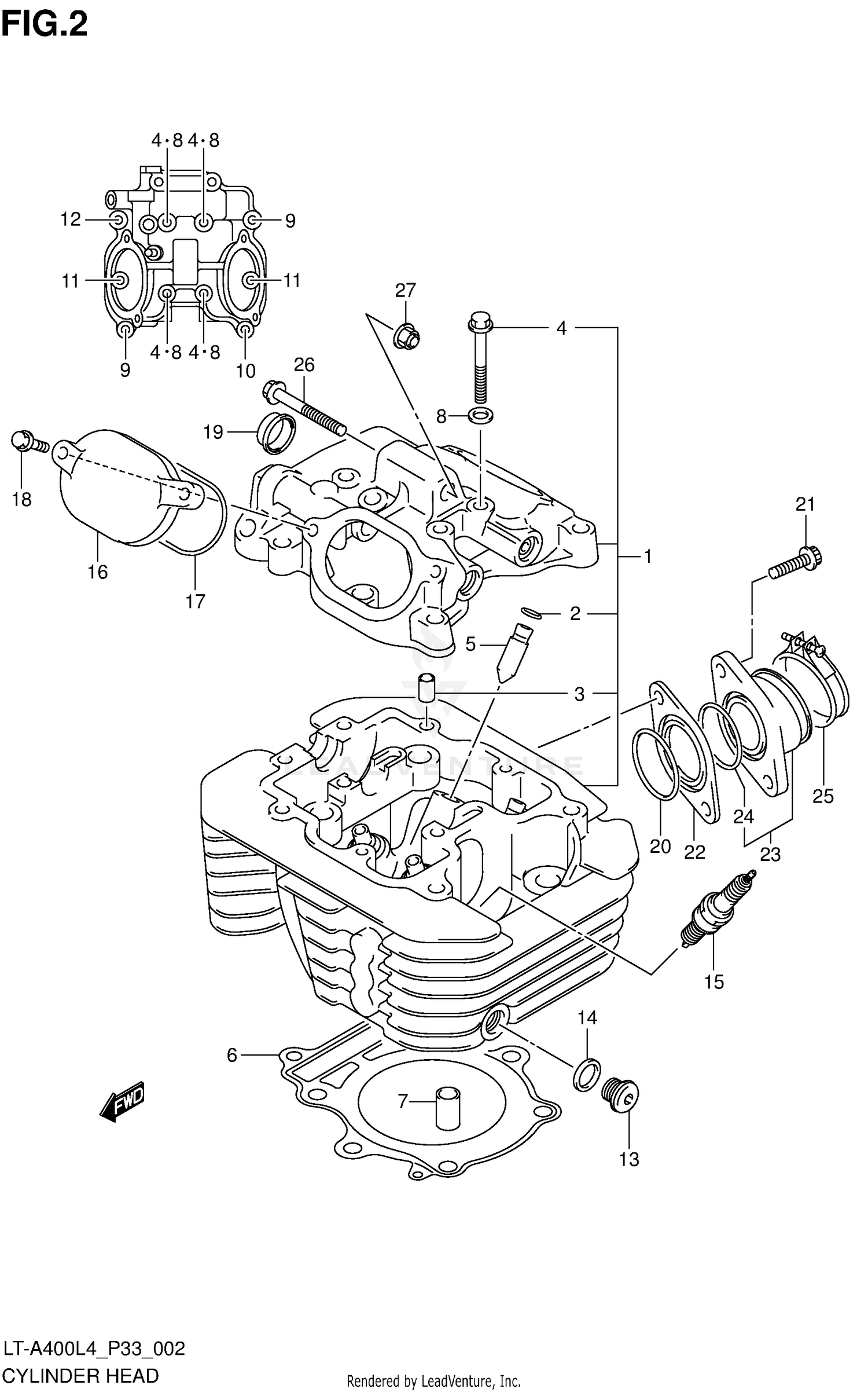 CYLINDER HEAD (LT-A400L4 P33)