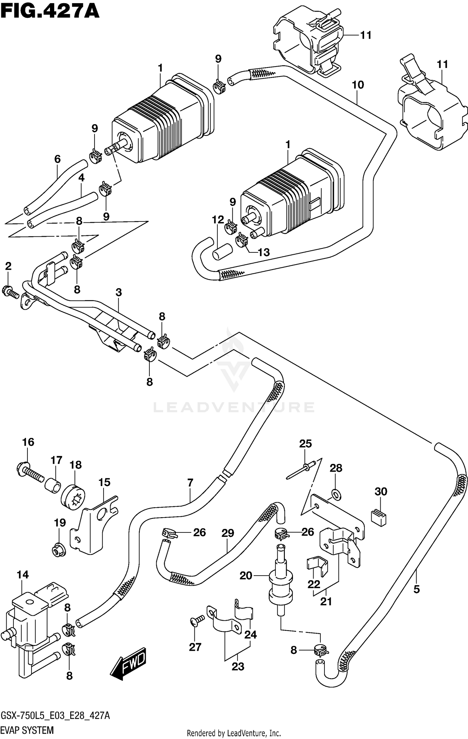 EVAP SYSTEM (GSX-R750L5 E33)