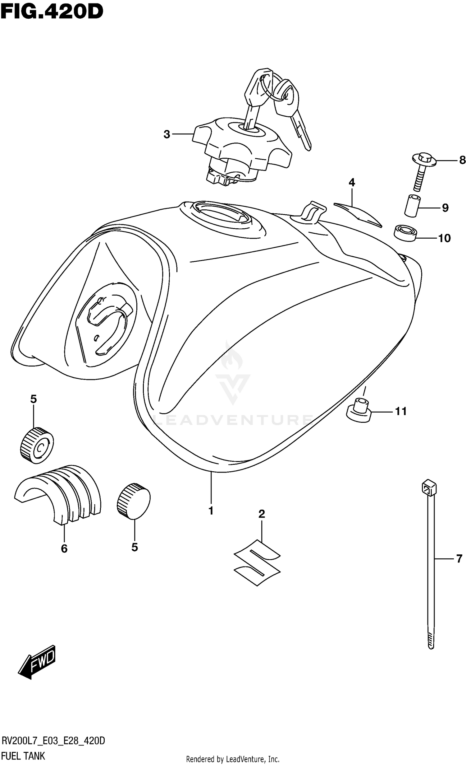 FUEL TANK (FOR PGZ) (RV200L7 E03)