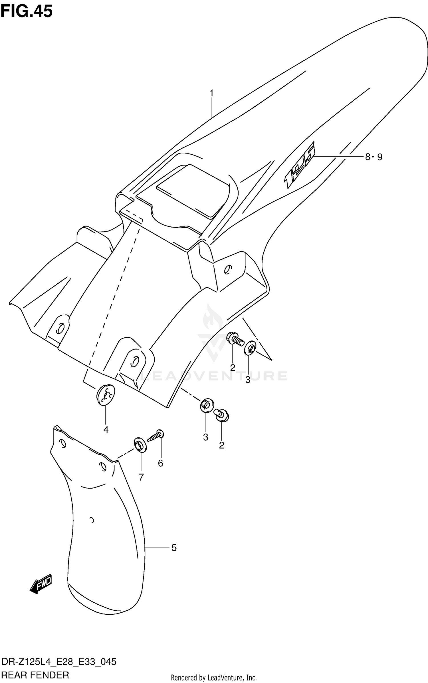 REAR FENDER (DR-Z125L4 E28)