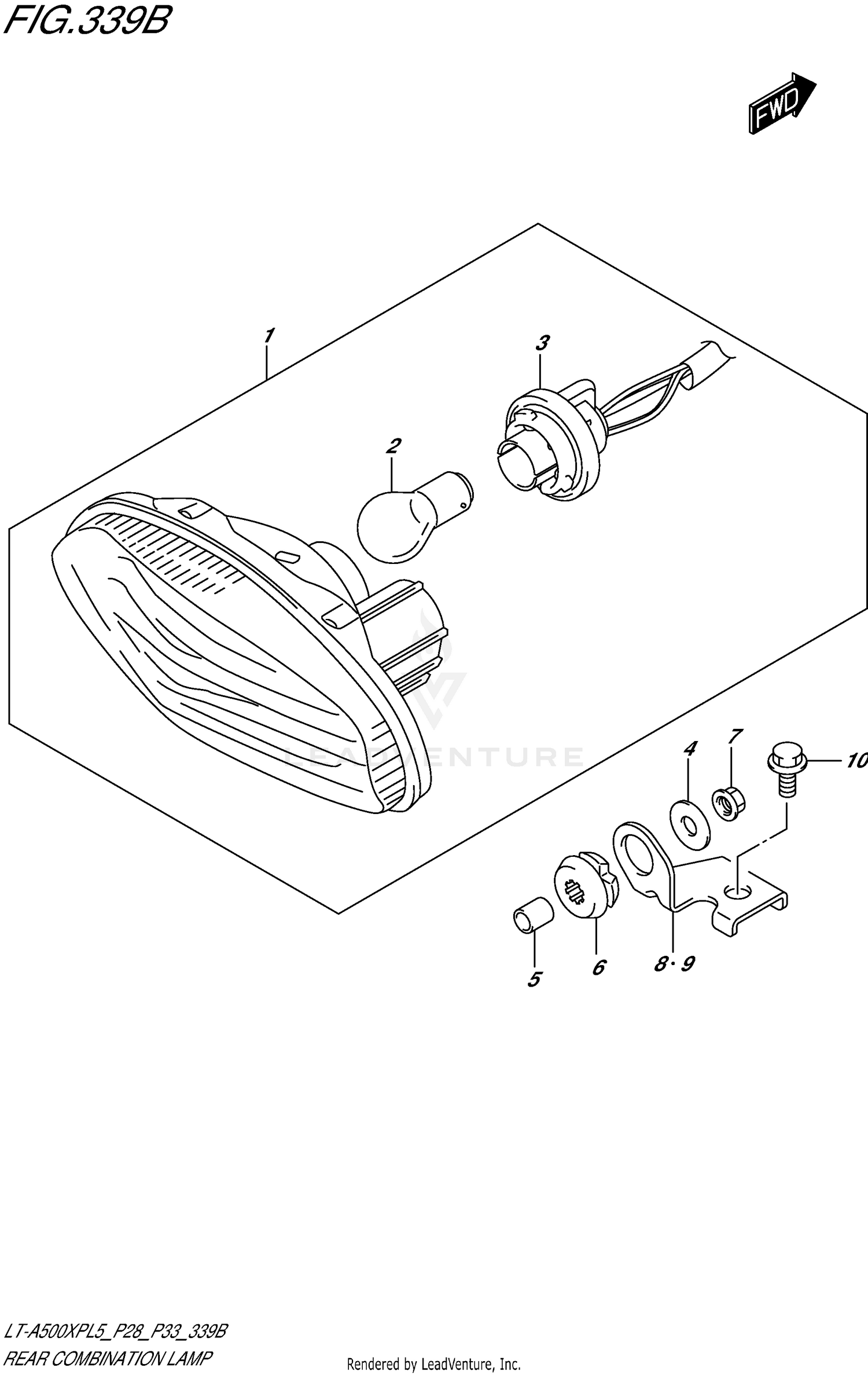 REAR COMBINATION LAMP (LT-A500XPL5 P33)