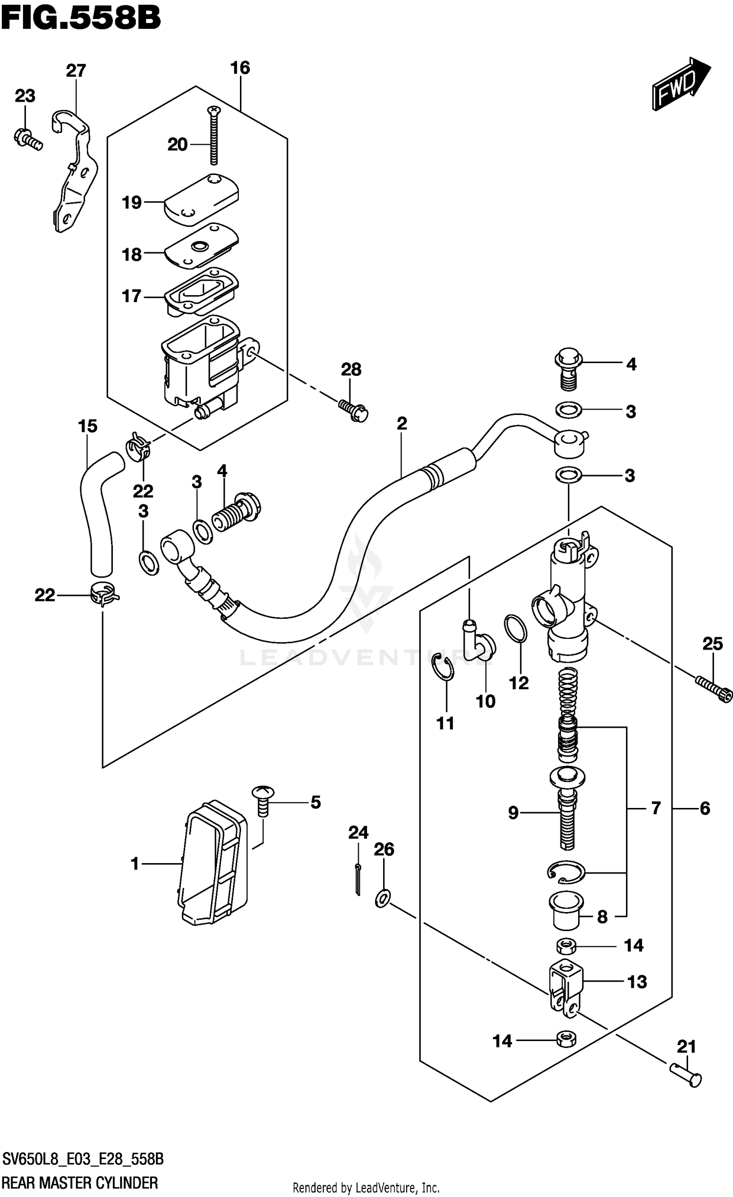 REAR MASTER CYLINDER (SV650L8 E33)