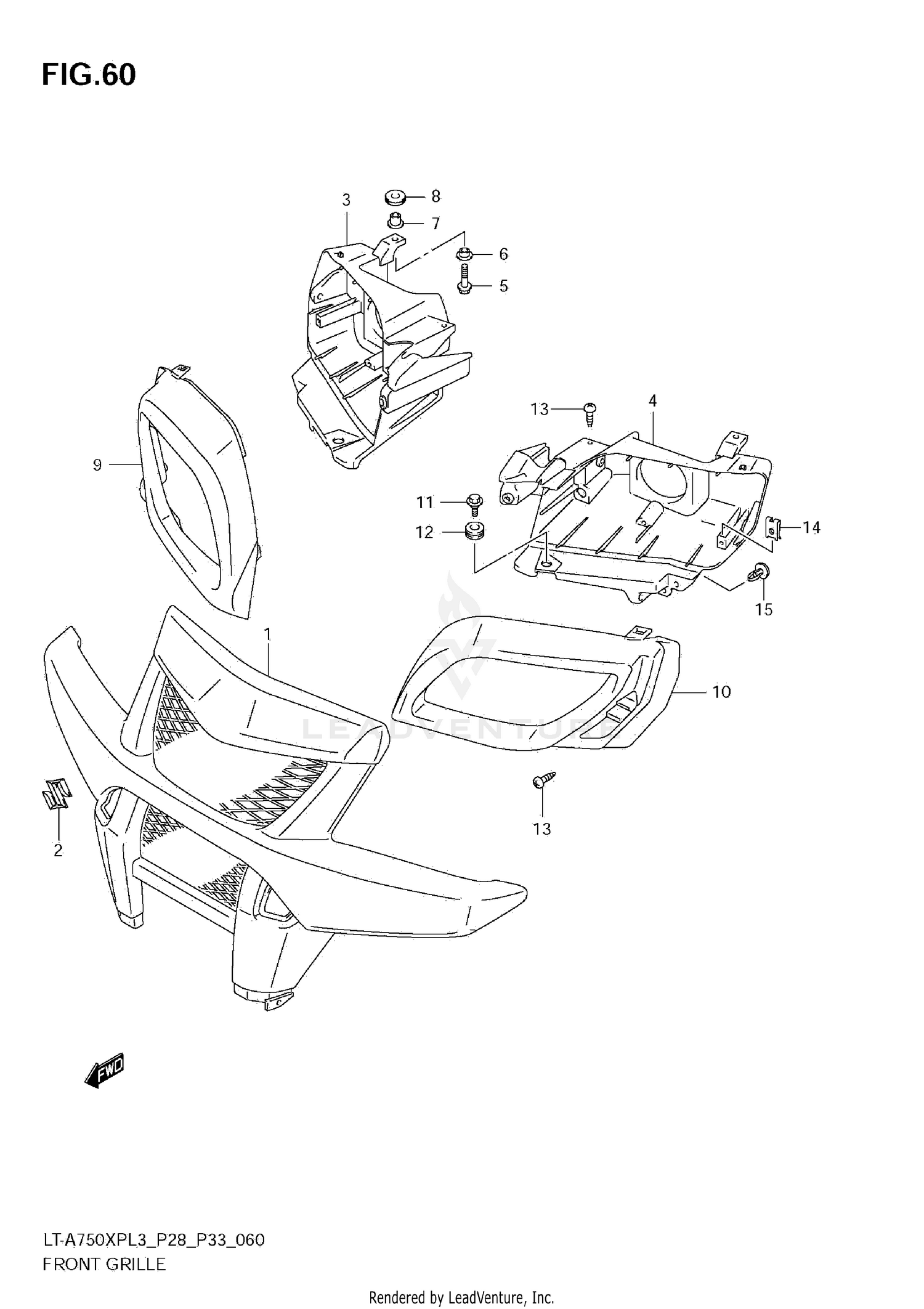 FRONT GRILLE (LT-A750XPL3 P33)