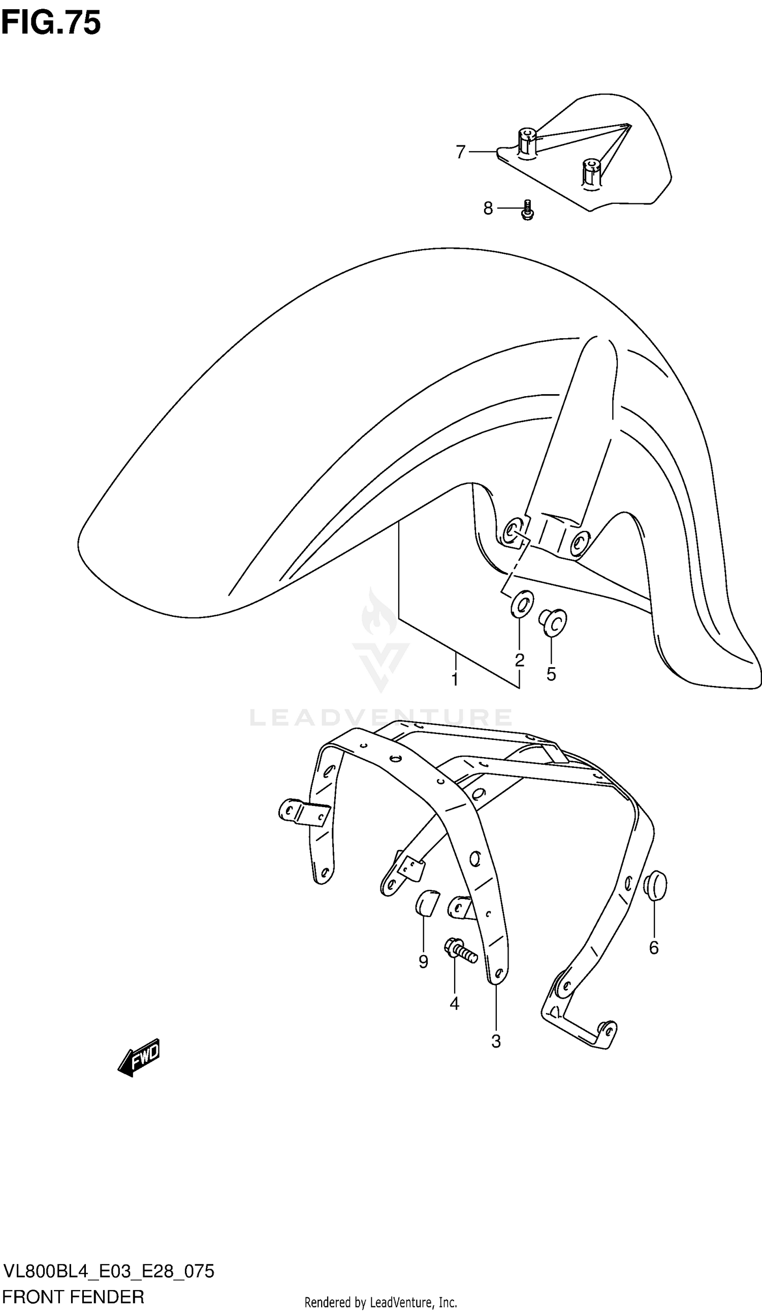 FRONT FENDER (VL800BL4 E28)